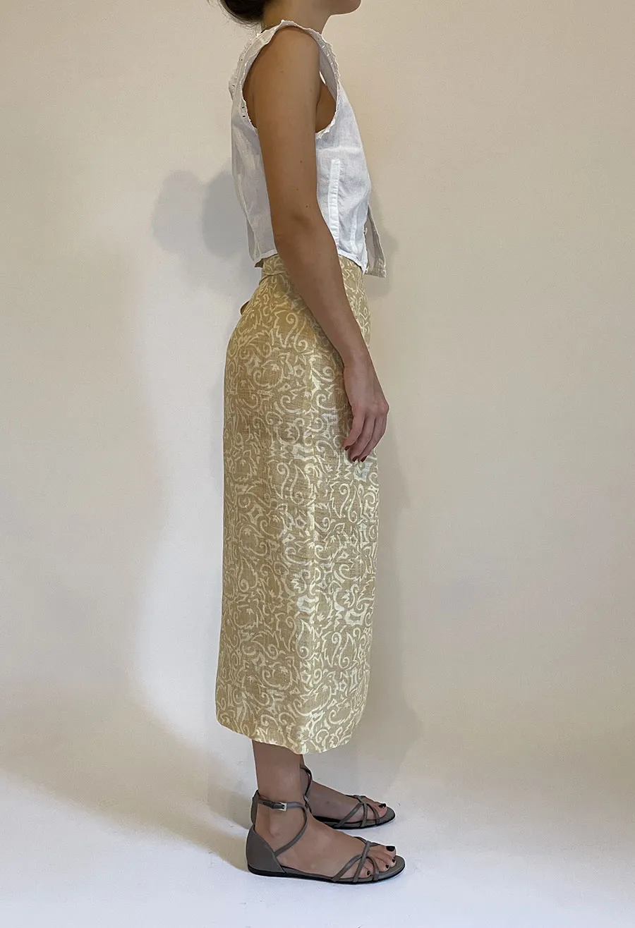 Gonna sarong in pura seta grezza Oliver by Valentino vintage anni ’80