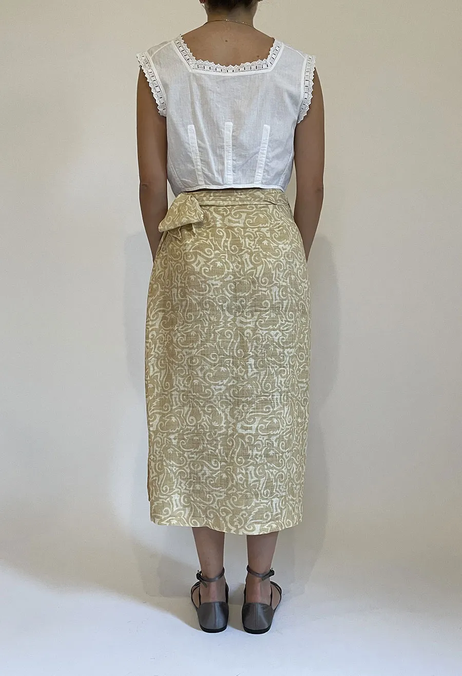 Gonna sarong in pura seta grezza Oliver by Valentino vintage anni ’80
