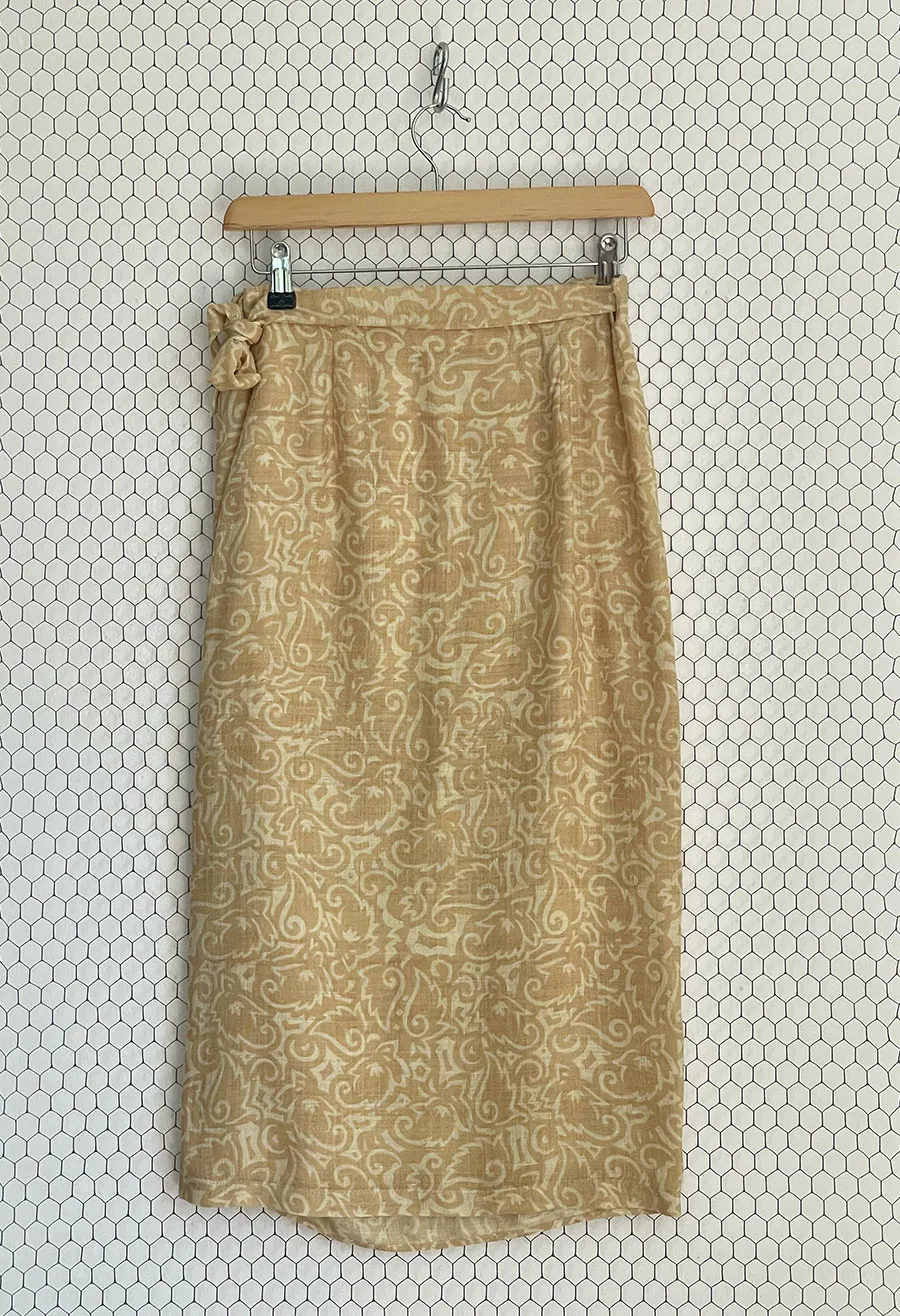 Gonna sarong in pura seta grezza Oliver by Valentino vintage anni ’80
