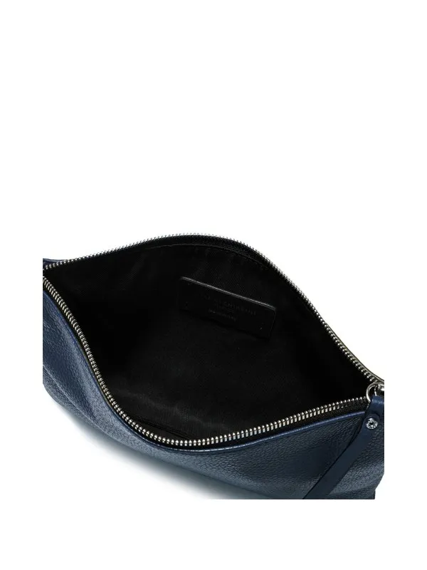 Hermy navy blue leather clutch bag
