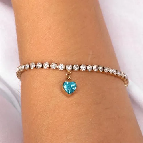 La Petite Story | Bracciale Tennis Cuore Azzurro