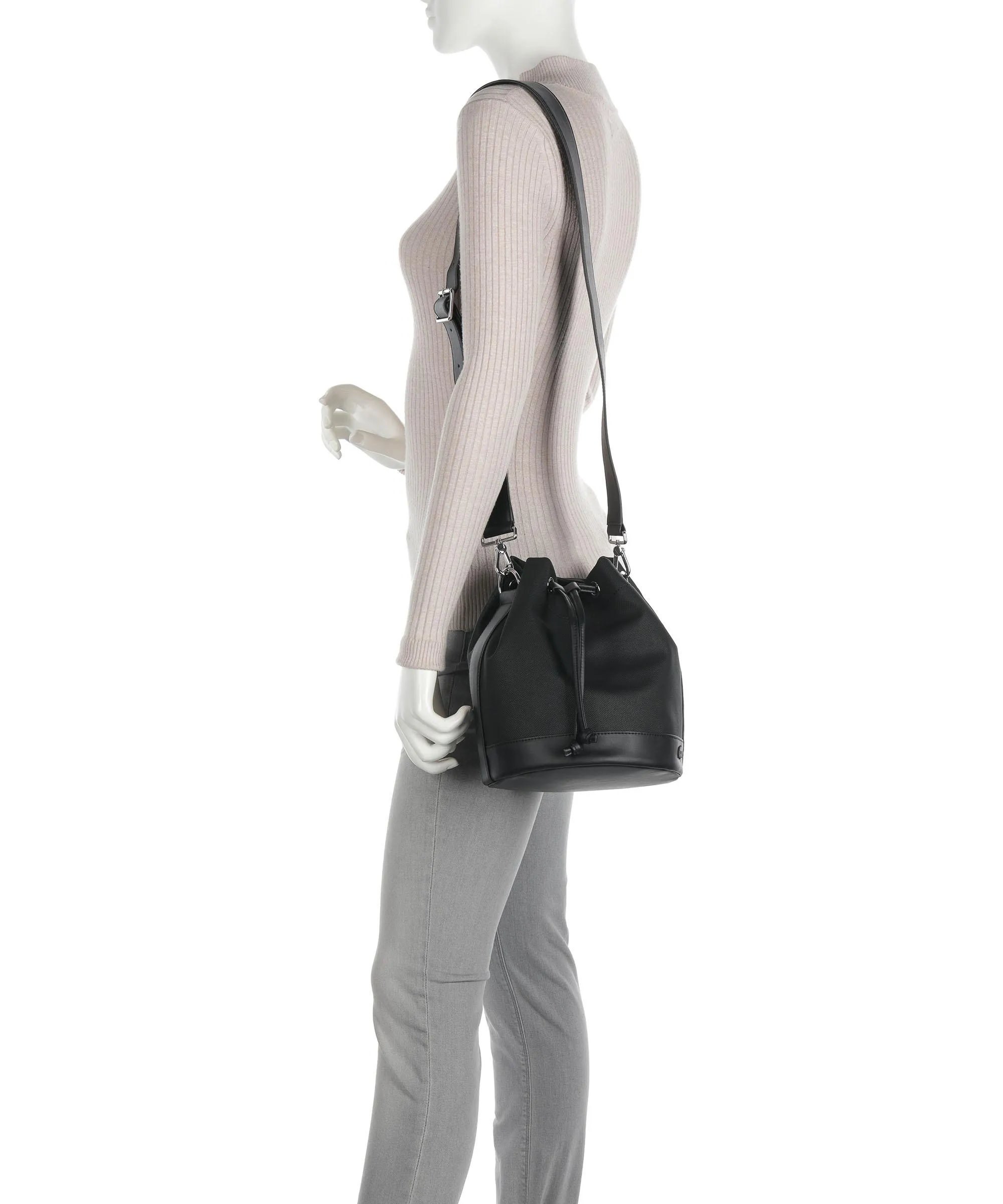  Lacoste Daily Lifestyle Borsa a secchiello tela nero  