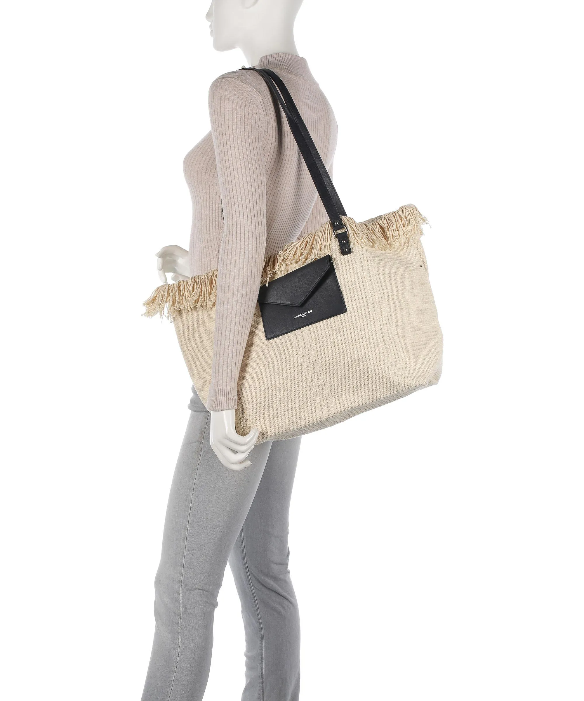  Lancaster Actual Conscious Borsa shopper cotone natura/nero  