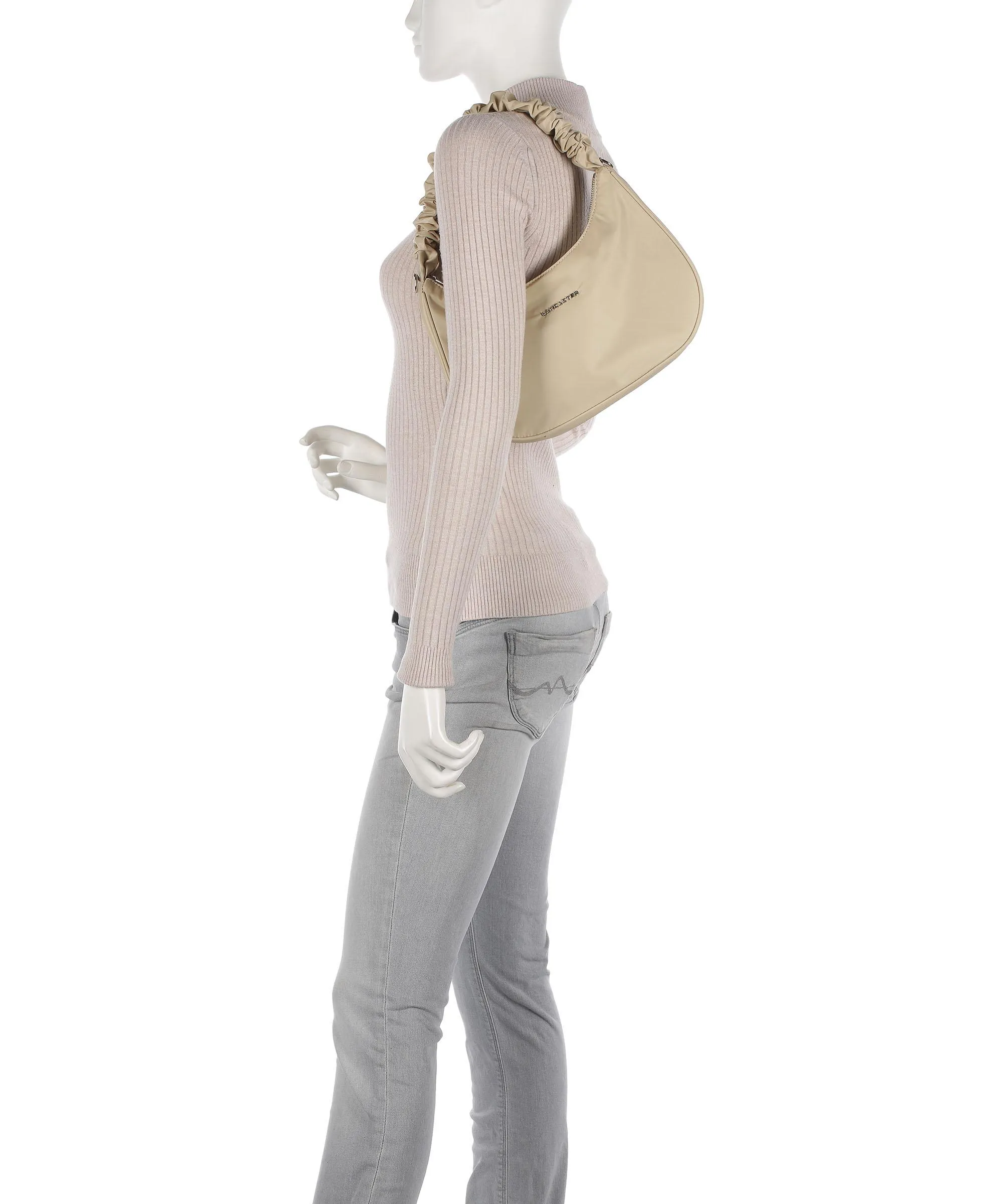  Lancaster Basic Chouchou Borsa hobo nylon beige  