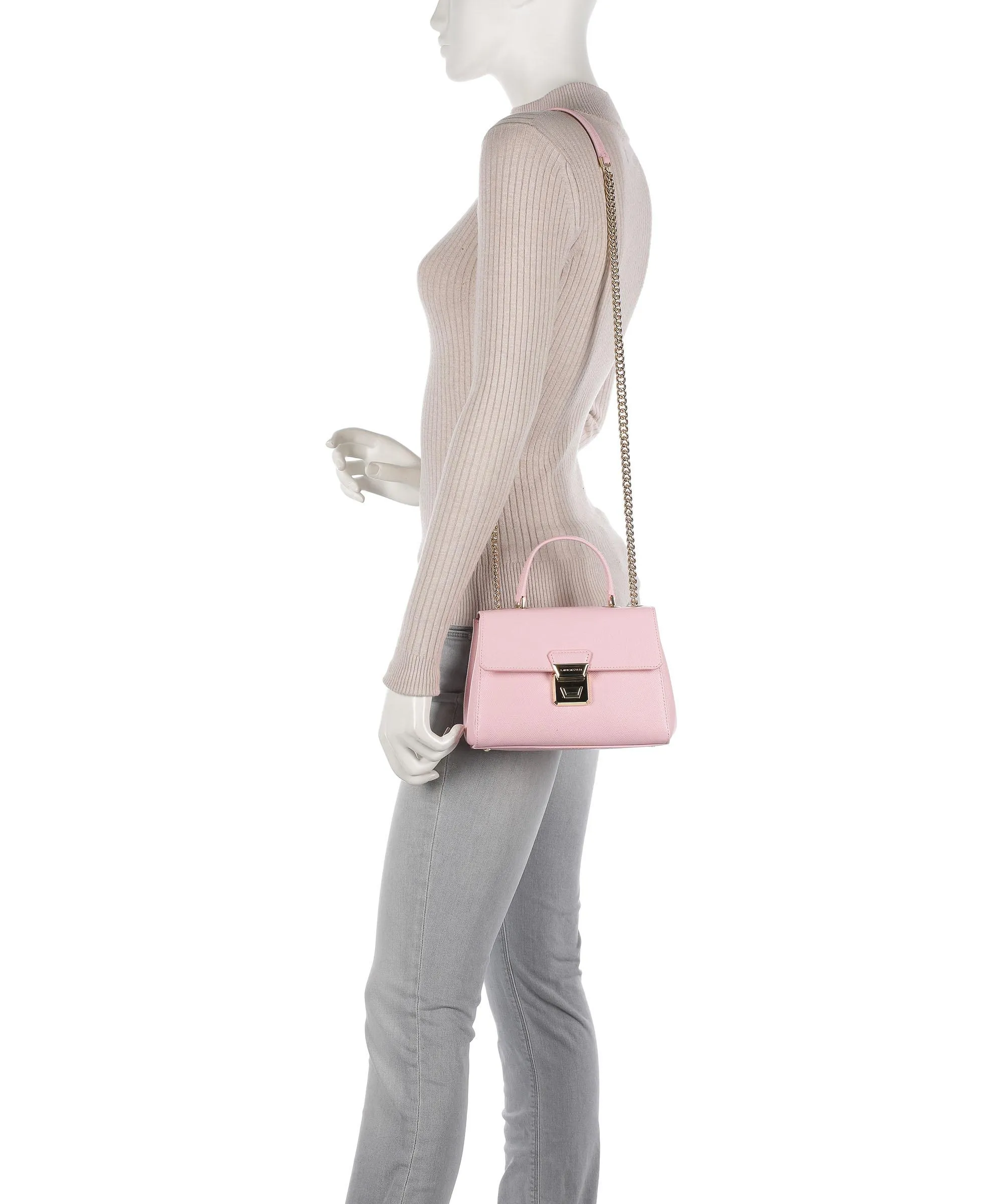  Lancaster Delphino Tina Borsa a spalla pelle di vacchetta grana rosa  
