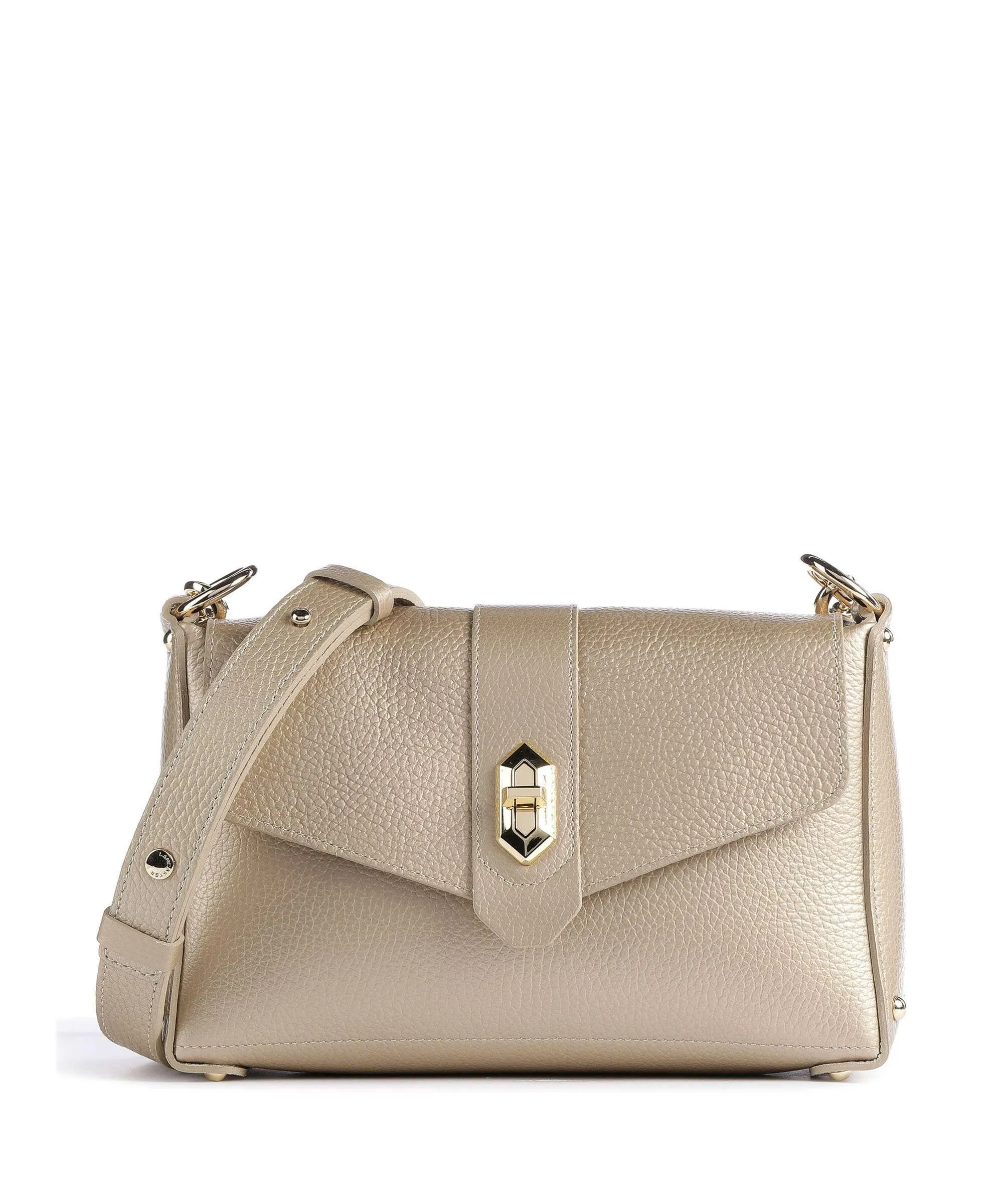  Lancaster Foulonne Double Borsa a tracolla pelle di vacchetta grana champagne  