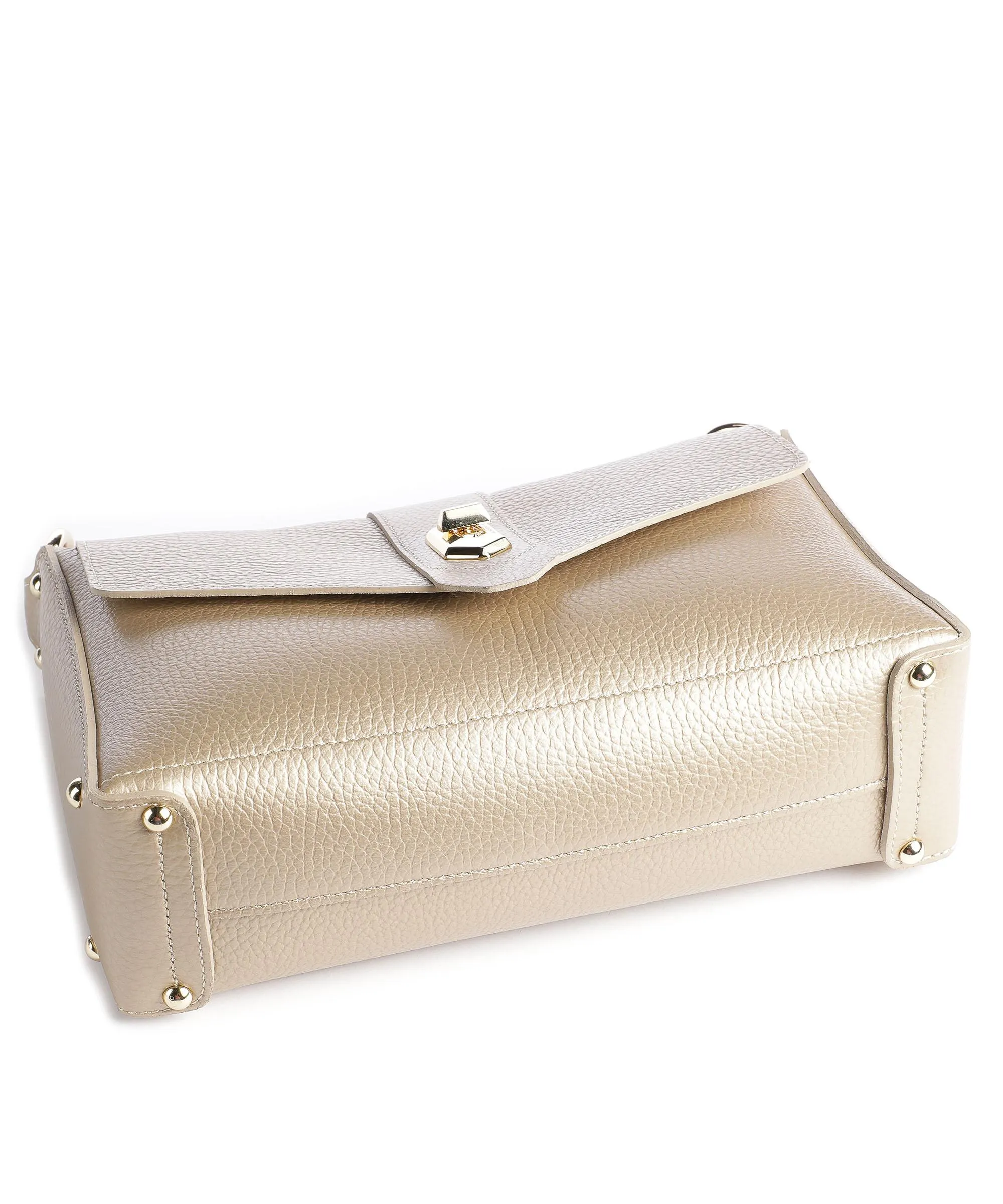  Lancaster Foulonne Double Borsa a tracolla pelle di vacchetta grana champagne  