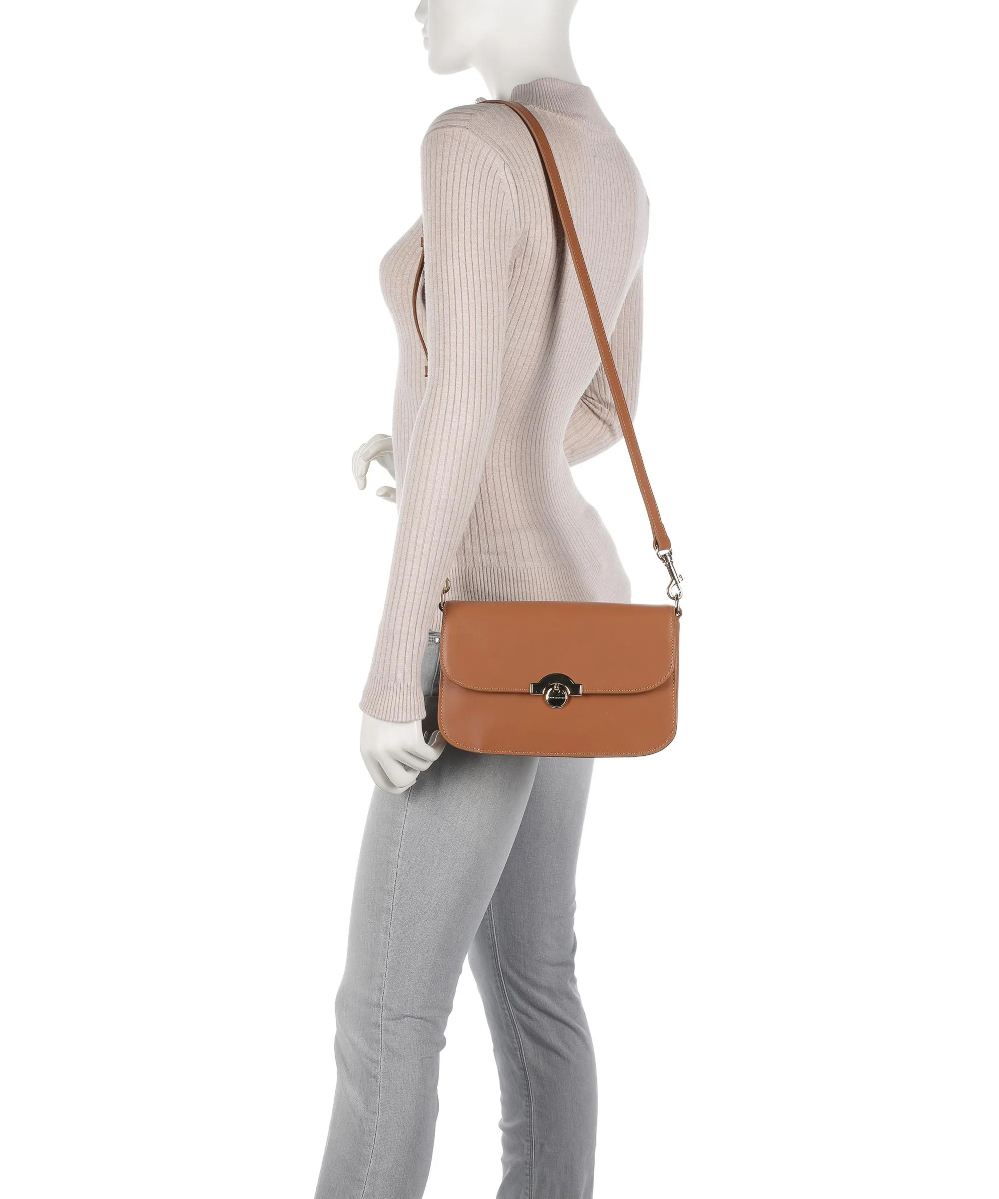  Lancaster Paris Médaille Borsa a tracolla pelle di vacchetta liscia camel  
