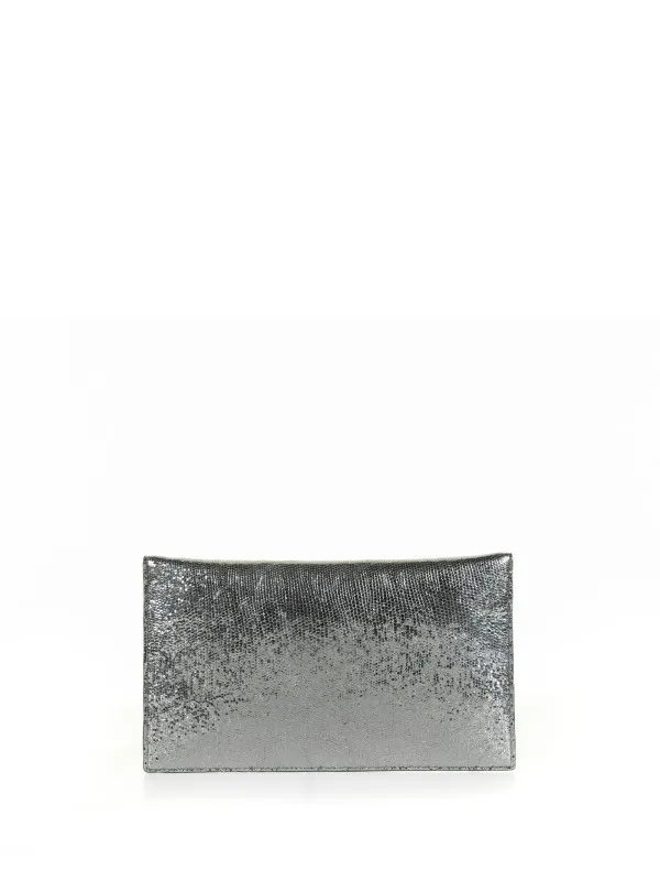 Leather clutch bag with shoulder strap