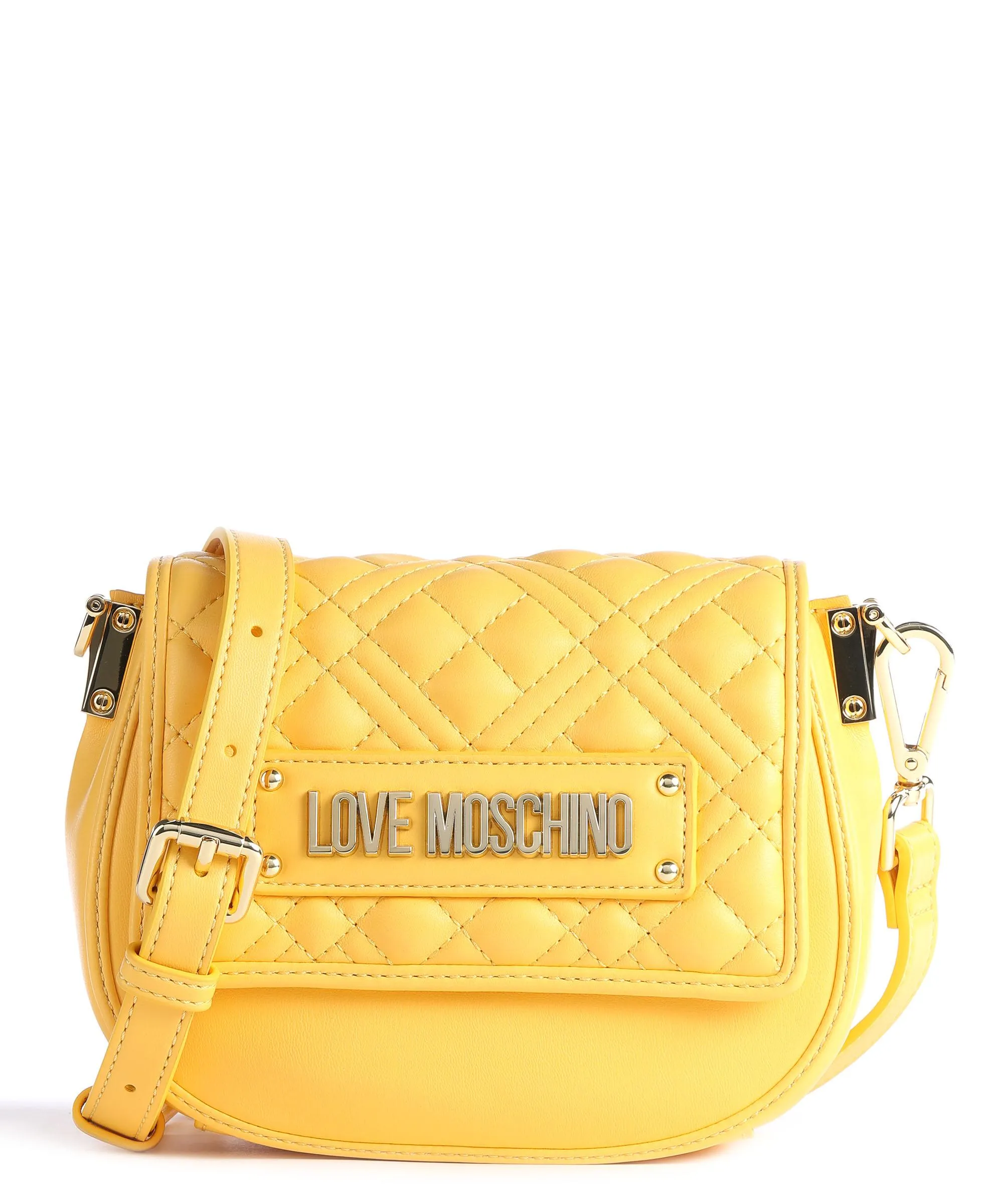  Love Moschino Quilted Borsa a tracolla pelle sintetica giallo  