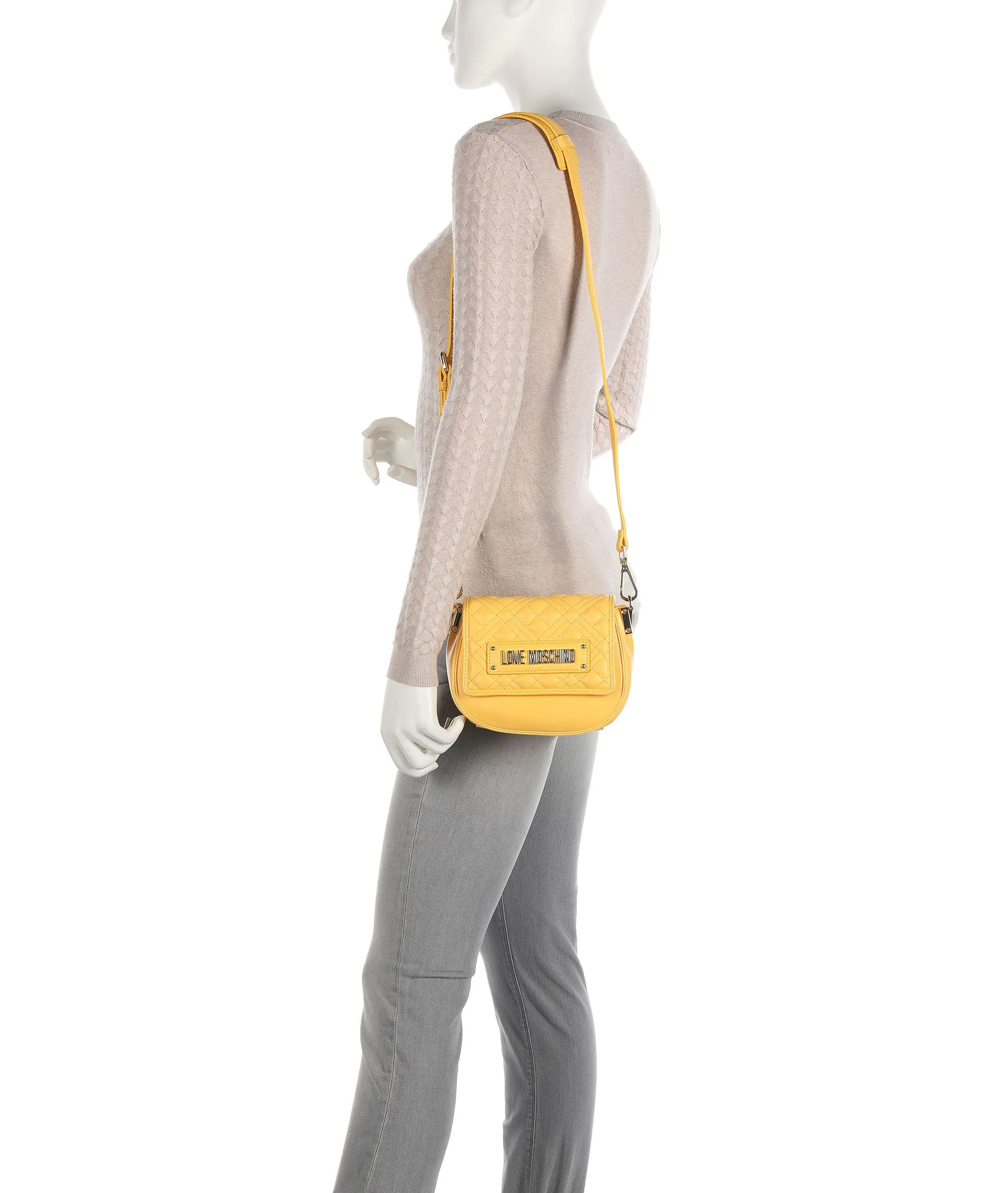 Love Moschino Quilted Borsa a tracolla pelle sintetica giallo  