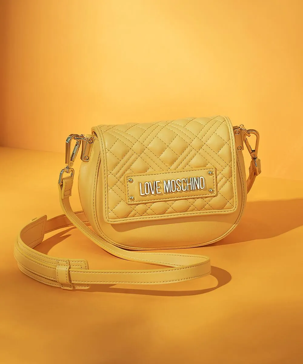  Love Moschino Quilted Borsa a tracolla pelle sintetica giallo  