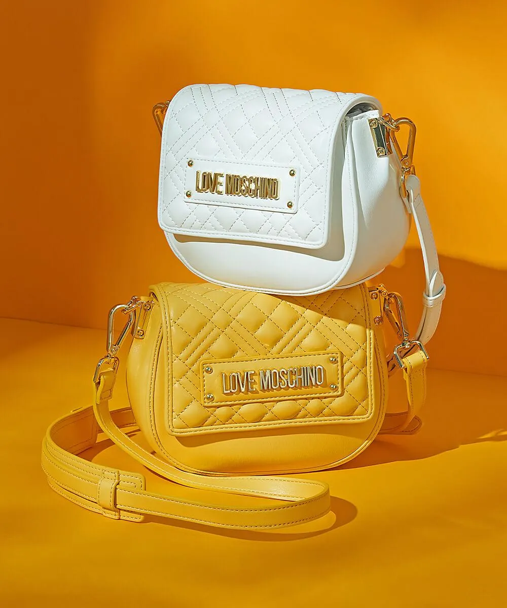 Love Moschino Quilted Borsa a tracolla pelle sintetica giallo  