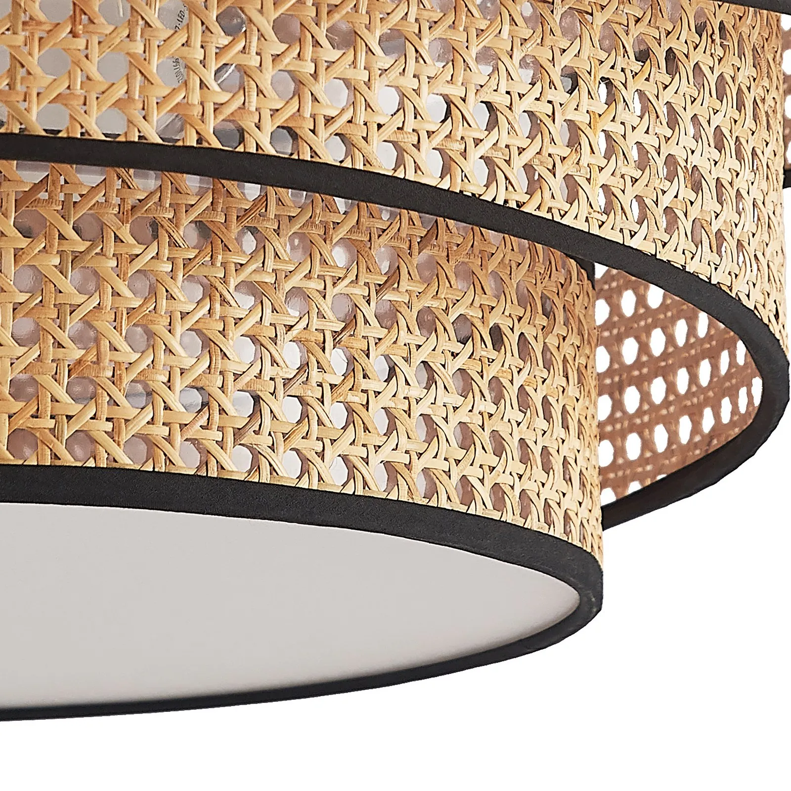 Lucande Elowen plafoniera, Ø 56 cm, rattan, bambù