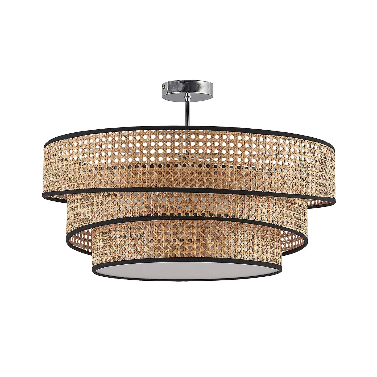 Lucande Elowen plafoniera, Ø 56 cm, rattan, bambù