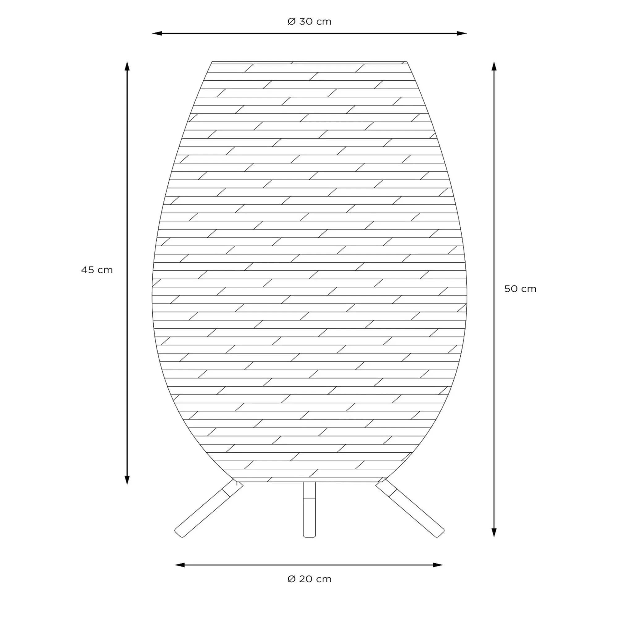 Lucide  Lampada da tavolo grande da esterno a led ricaricabile con diffusore in rattan Colin - 3W - 3000k Luce Calda