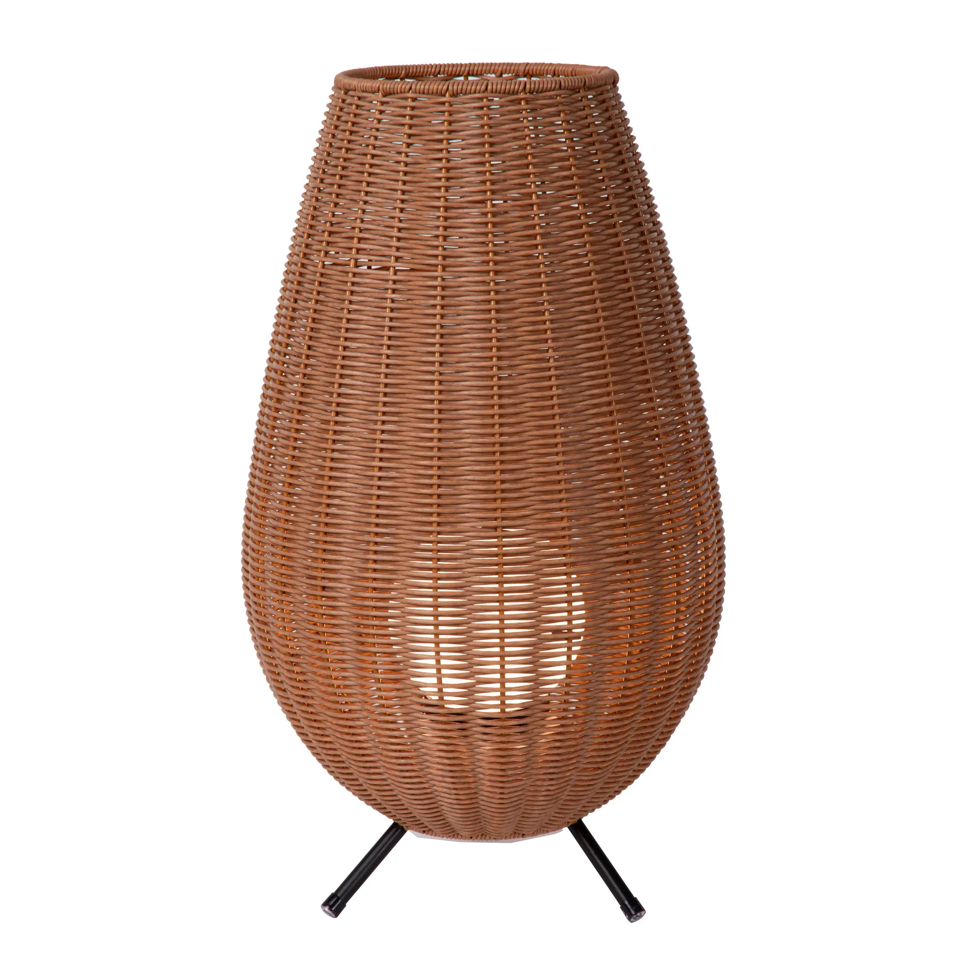 Lucide  Lampada da tavolo grande da esterno a led ricaricabile con diffusore in rattan Colin - 3W - 3000k Luce Calda