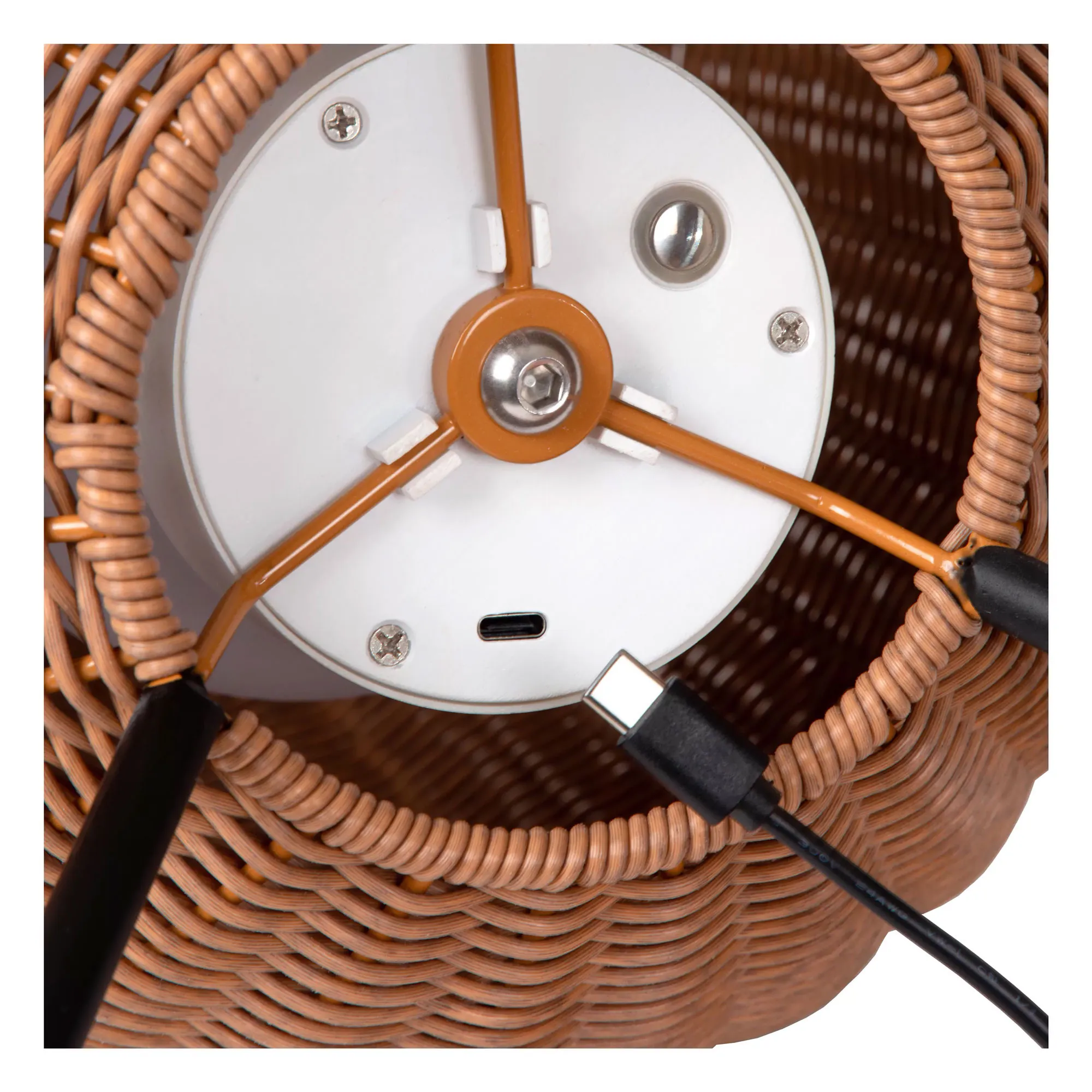 Lucide  Lampada da tavolo grande da esterno a led ricaricabile con diffusore in rattan Colin - 3W - 3000k Luce Calda