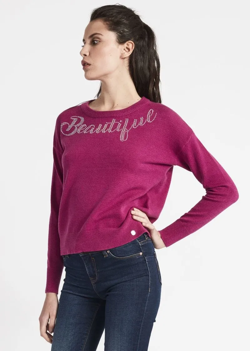 Maglia boxy con strass