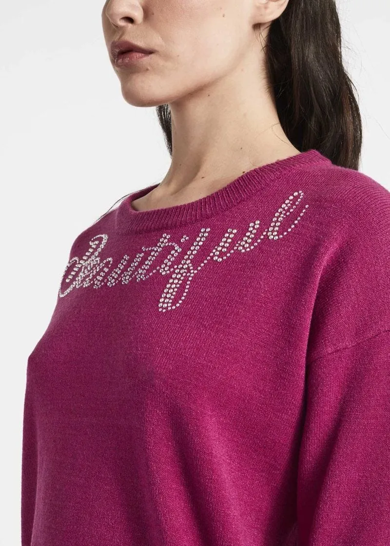 Maglia boxy con strass