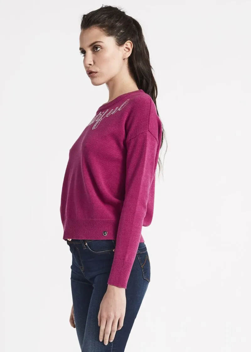 Maglia boxy con strass