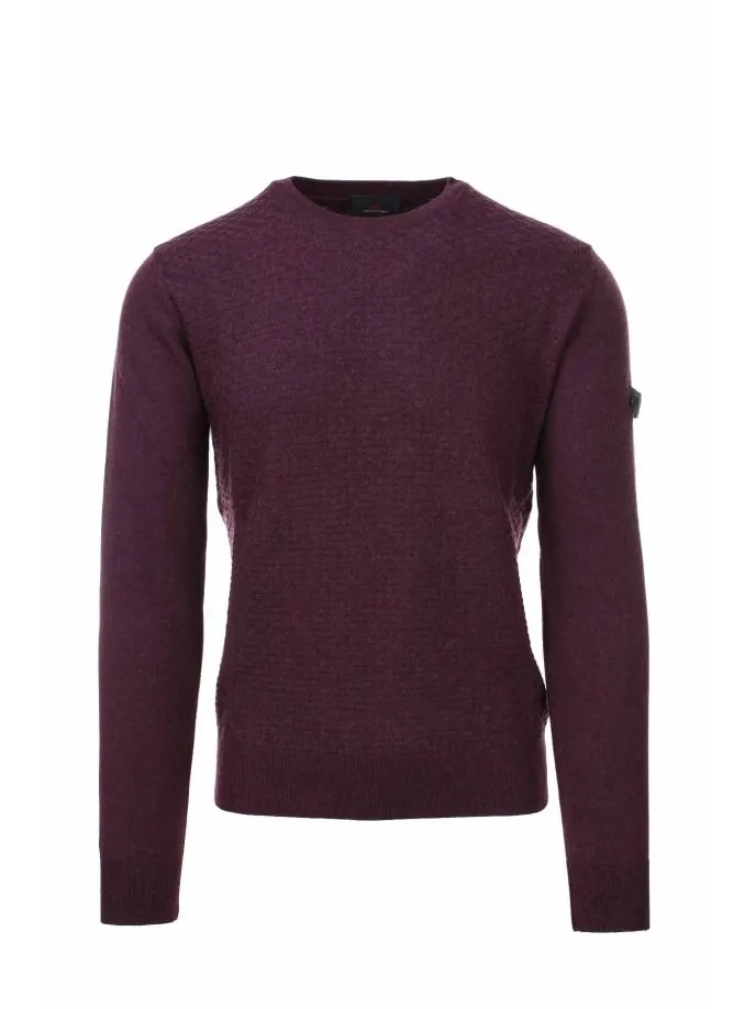 Maglia girocollo con intarsi