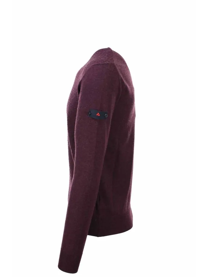 Maglia girocollo con intarsi