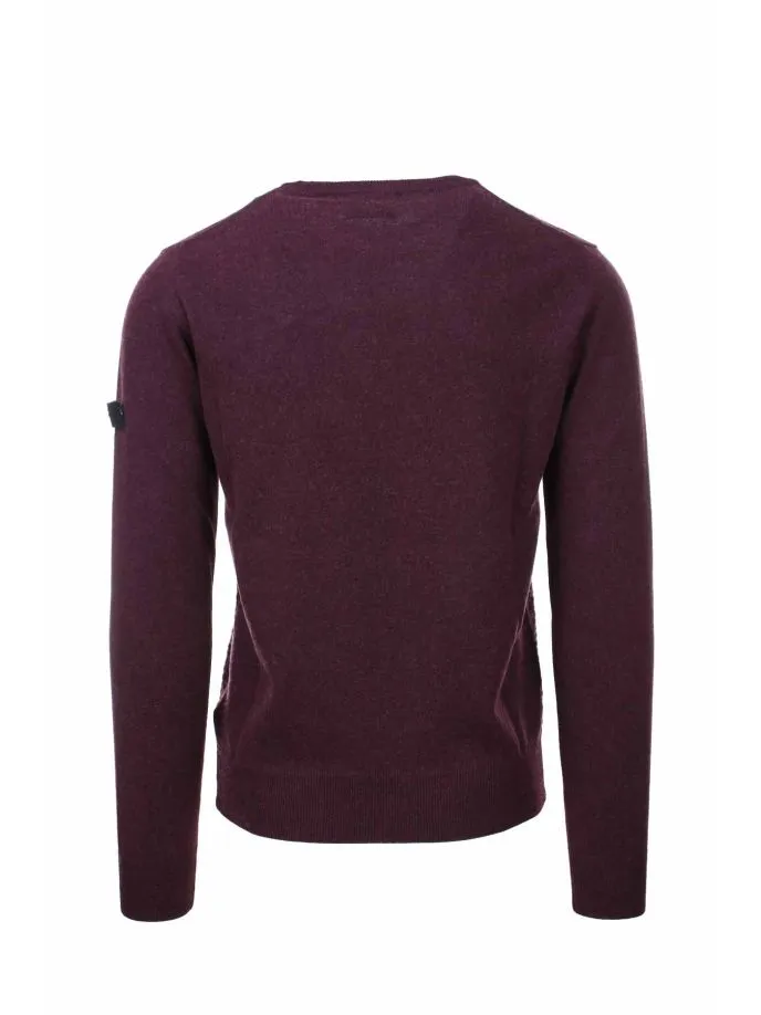 Maglia girocollo con intarsi