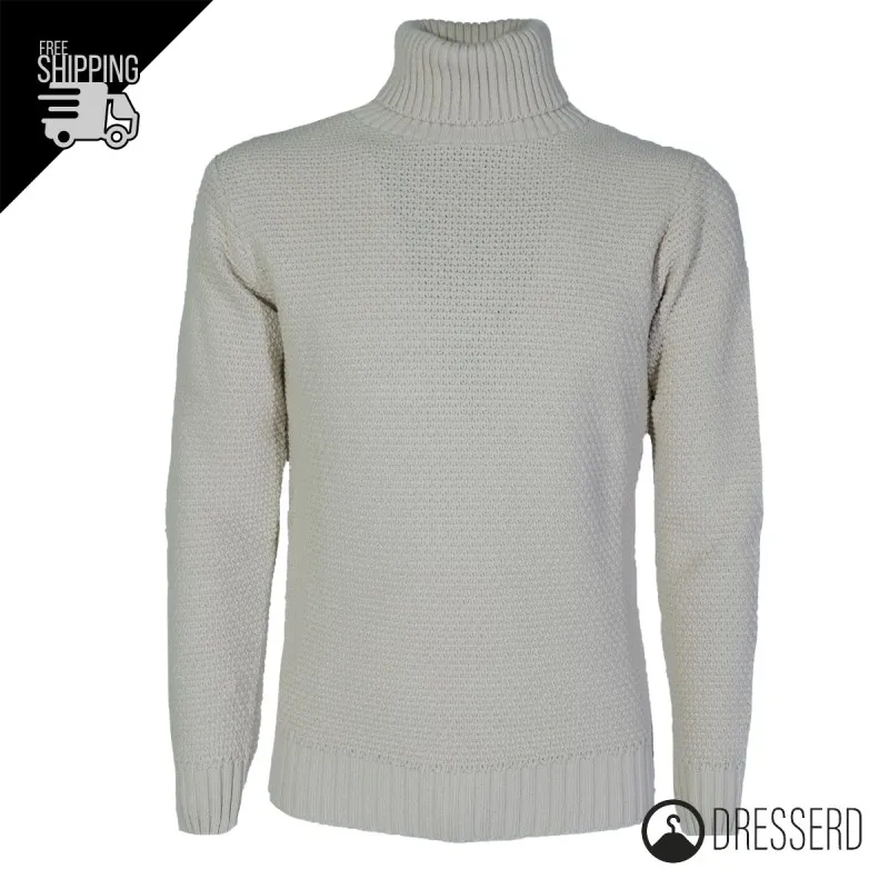 Maglia uomo dolcevita Trama Lavorata Maglioni invernali collo alto Dresserd maglie Semi Slim Fit