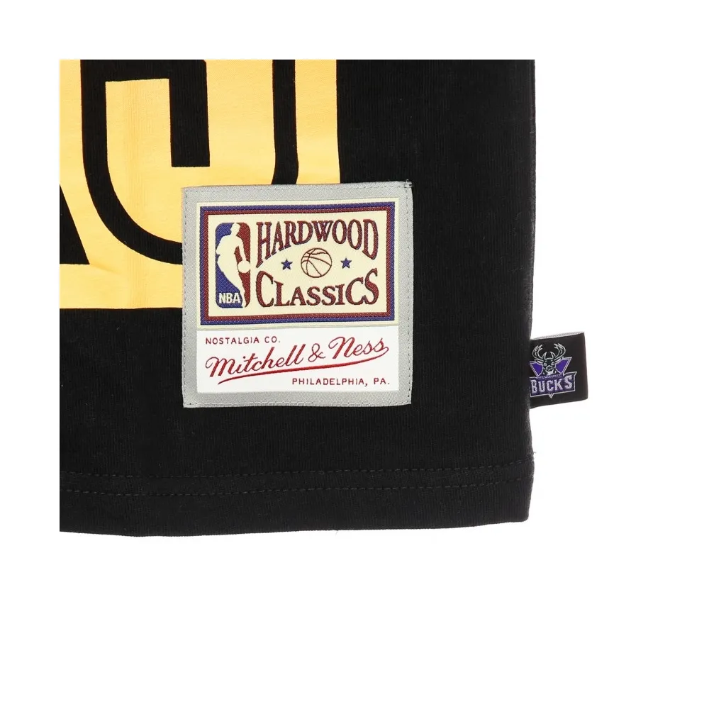MAGLIETTA NBA FLAMES TEE HARDWOOD CLASSICS MILBUC BLACK