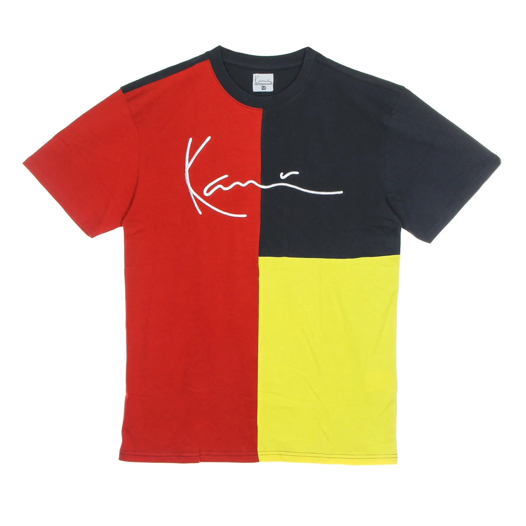 Maglietta Uomo Signature Block Tee Red/navy/yellow