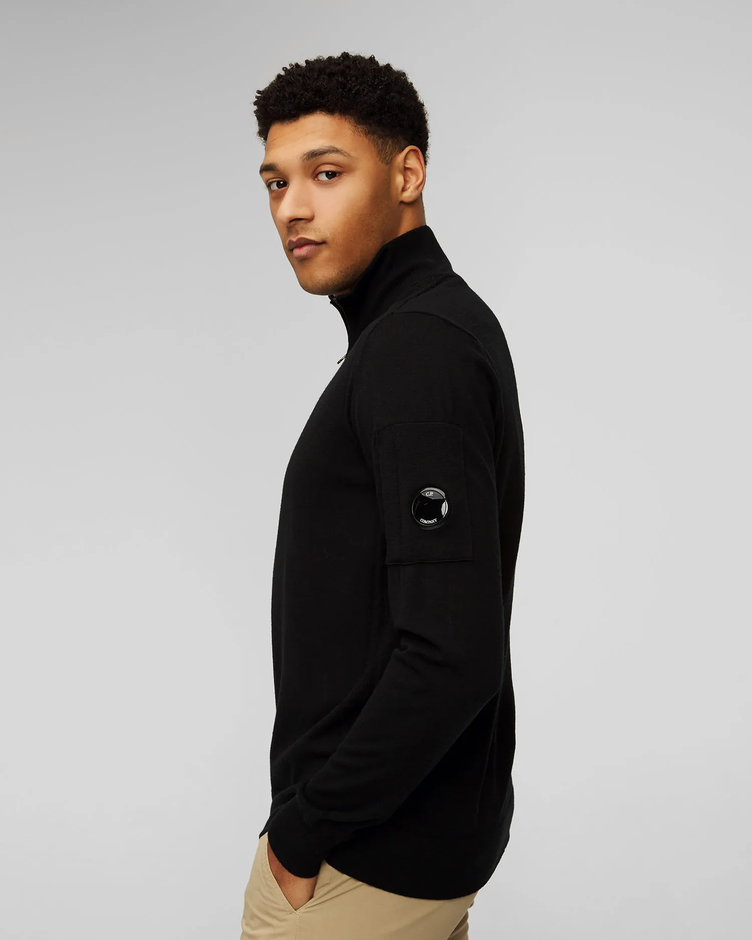 Maglione nero da uomo C.P. Company 15cmkn073a005528a-999