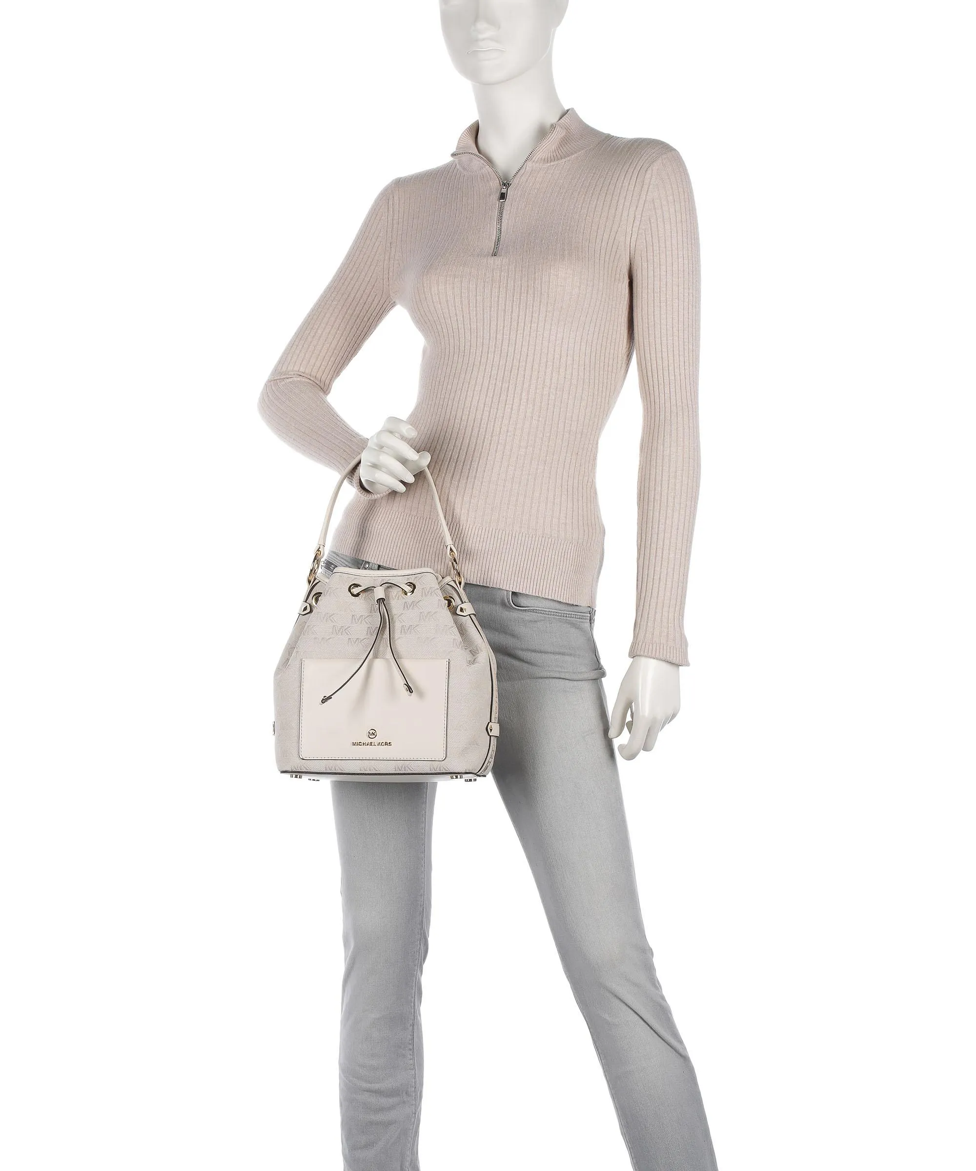  Michael Kors Maeve Borsa a secchiello cotone, poliestere avorio  