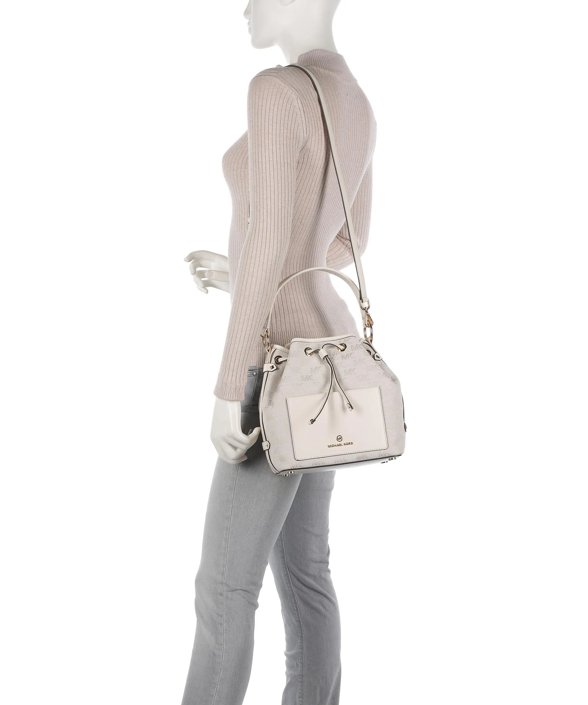  Michael Kors Maeve Borsa a secchiello cotone, poliestere avorio  