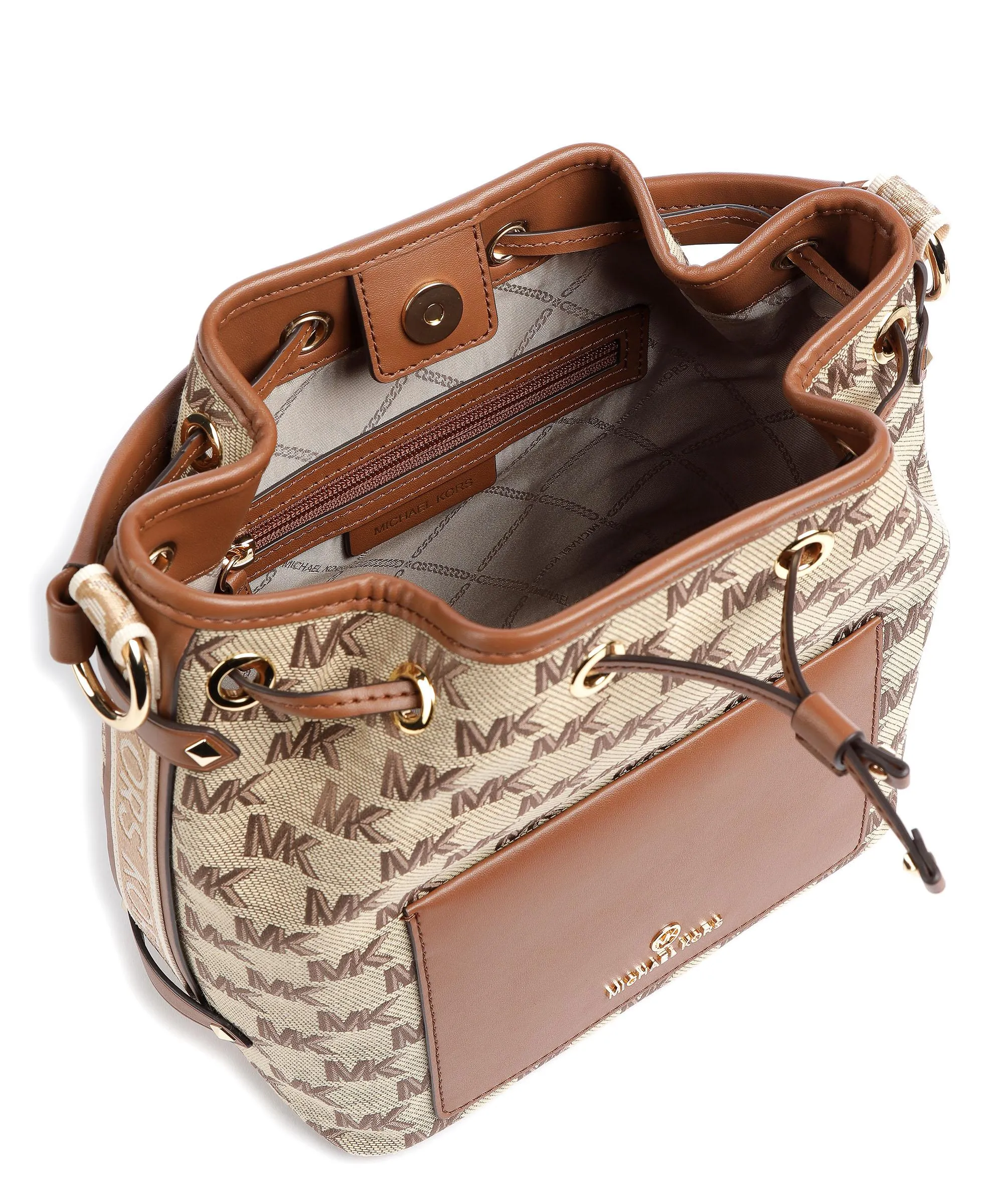  Michael Kors Maeve Borsa a secchiello cotone, poliestere beige/marrone  