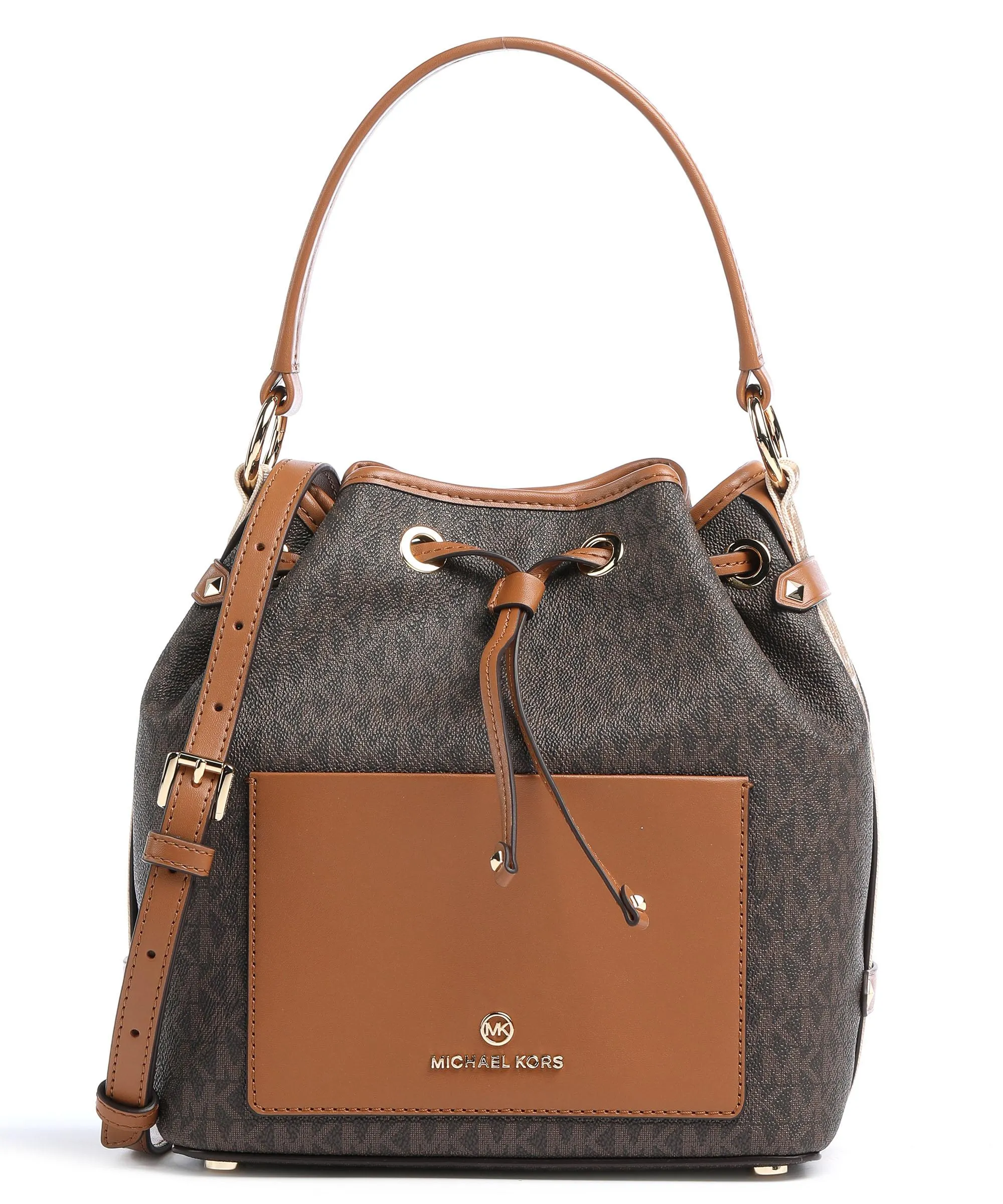  Michael Kors Maeve Borsa a secchiello tela marrone scuro  