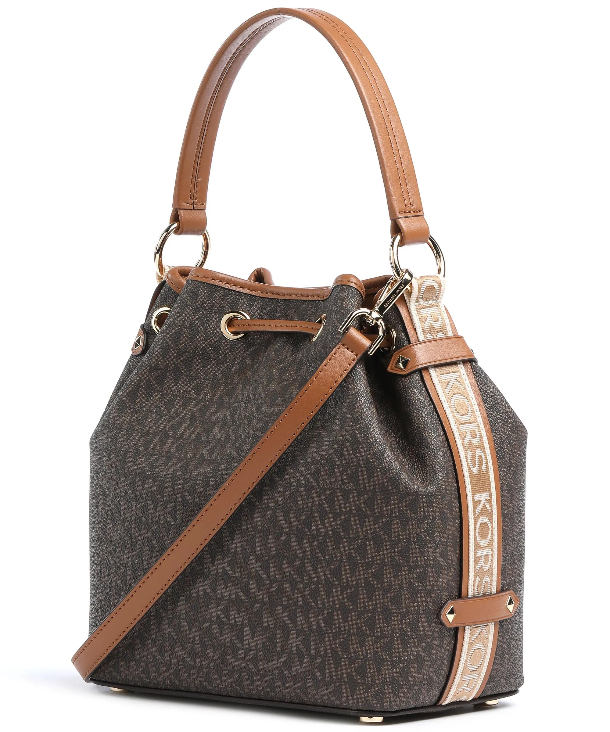  Michael Kors Maeve Borsa a secchiello tela marrone scuro  