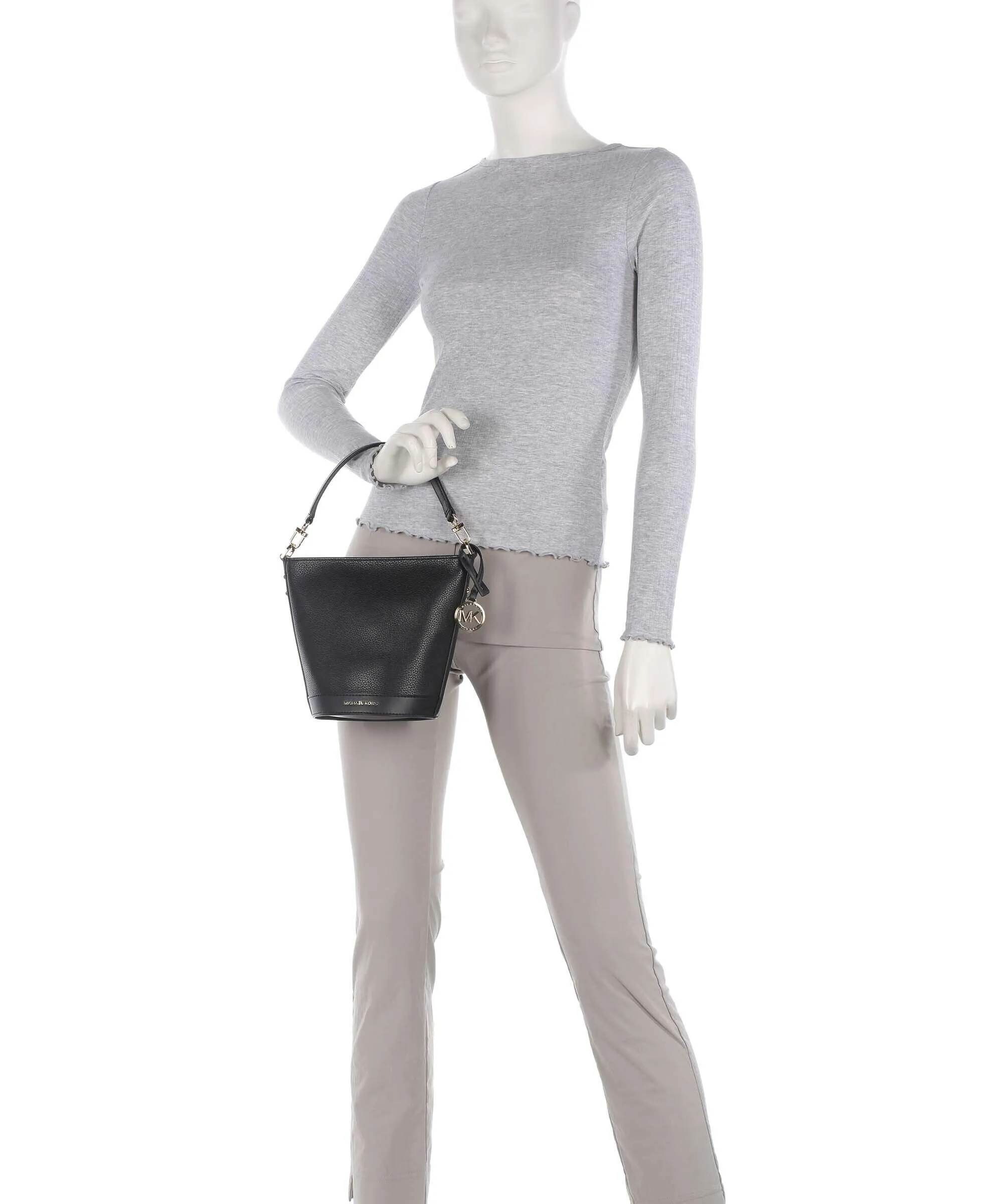 Michael Kors Townsend Borsa a secchiello pelle di vacchetta grana nero  
