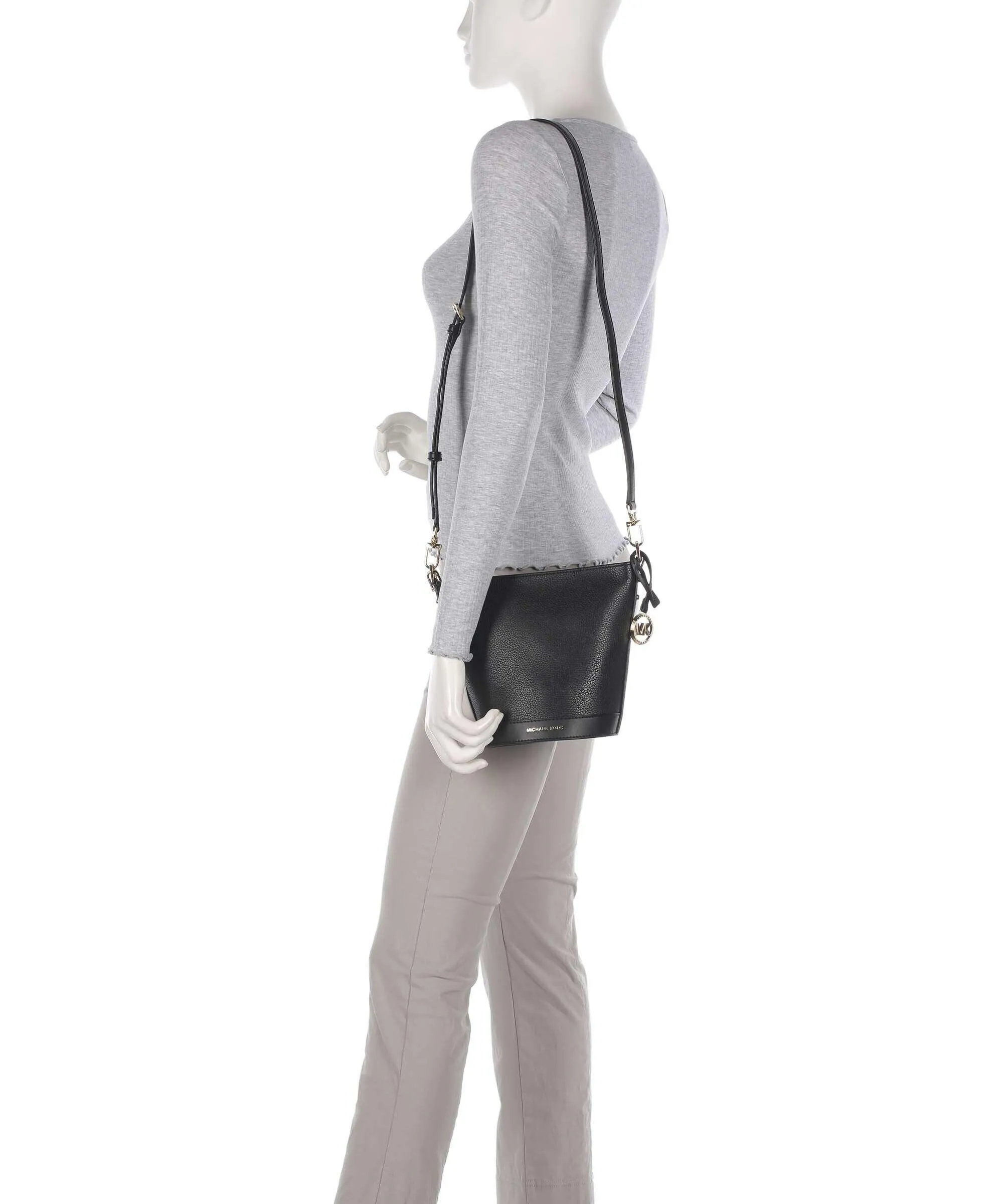  Michael Kors Townsend Borsa a secchiello pelle di vacchetta grana nero  