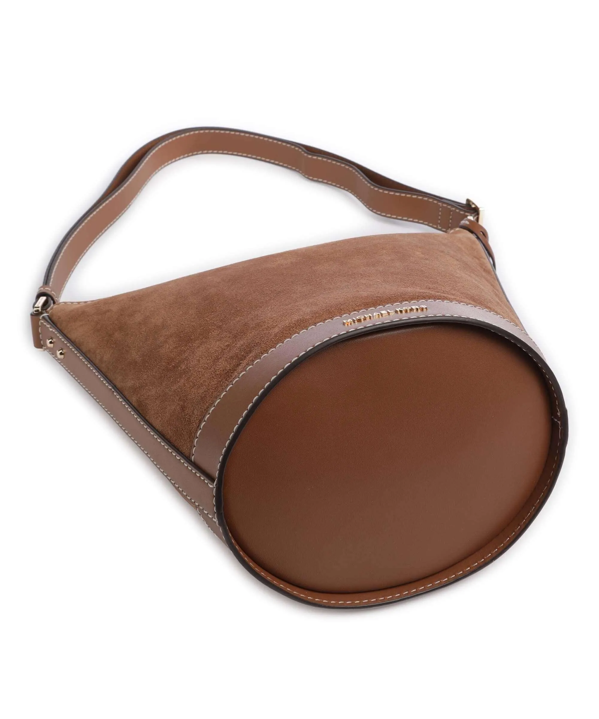  Michael Kors Townsend Borsa a secchiello pelle di vitello ruvida, pelle di vitello finemente grana marrone  