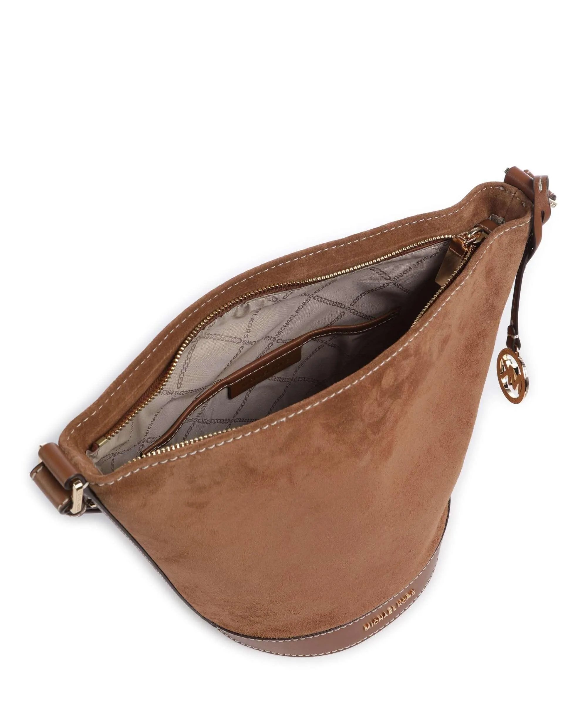  Michael Kors Townsend Borsa a secchiello pelle di vitello ruvida, pelle di vitello finemente grana marrone  