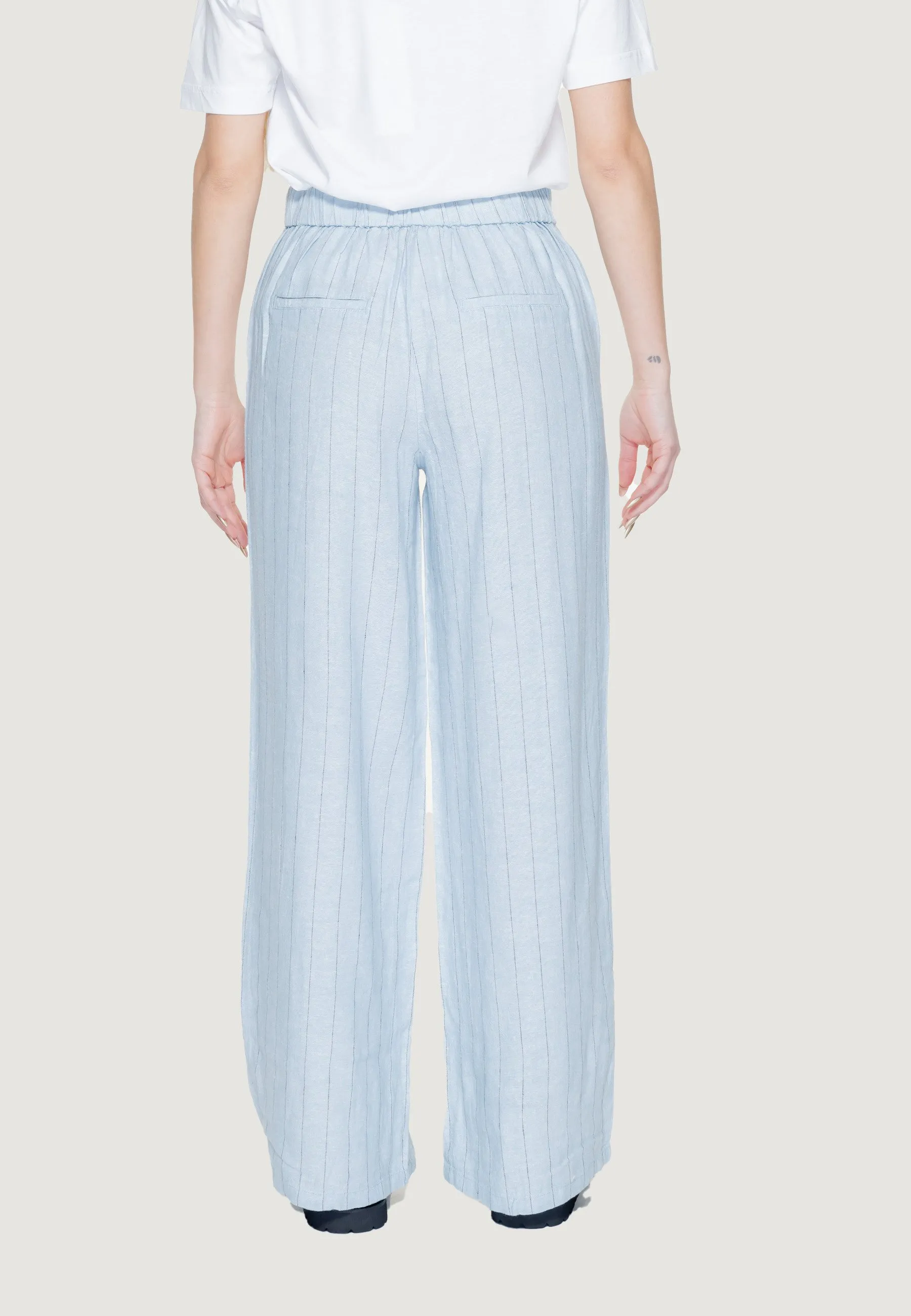 MINDY WIDE PINSTRIPE - Pantaloni