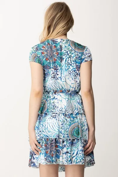 Mini abito stampato a balze con cintura BOHO ANIMALLER