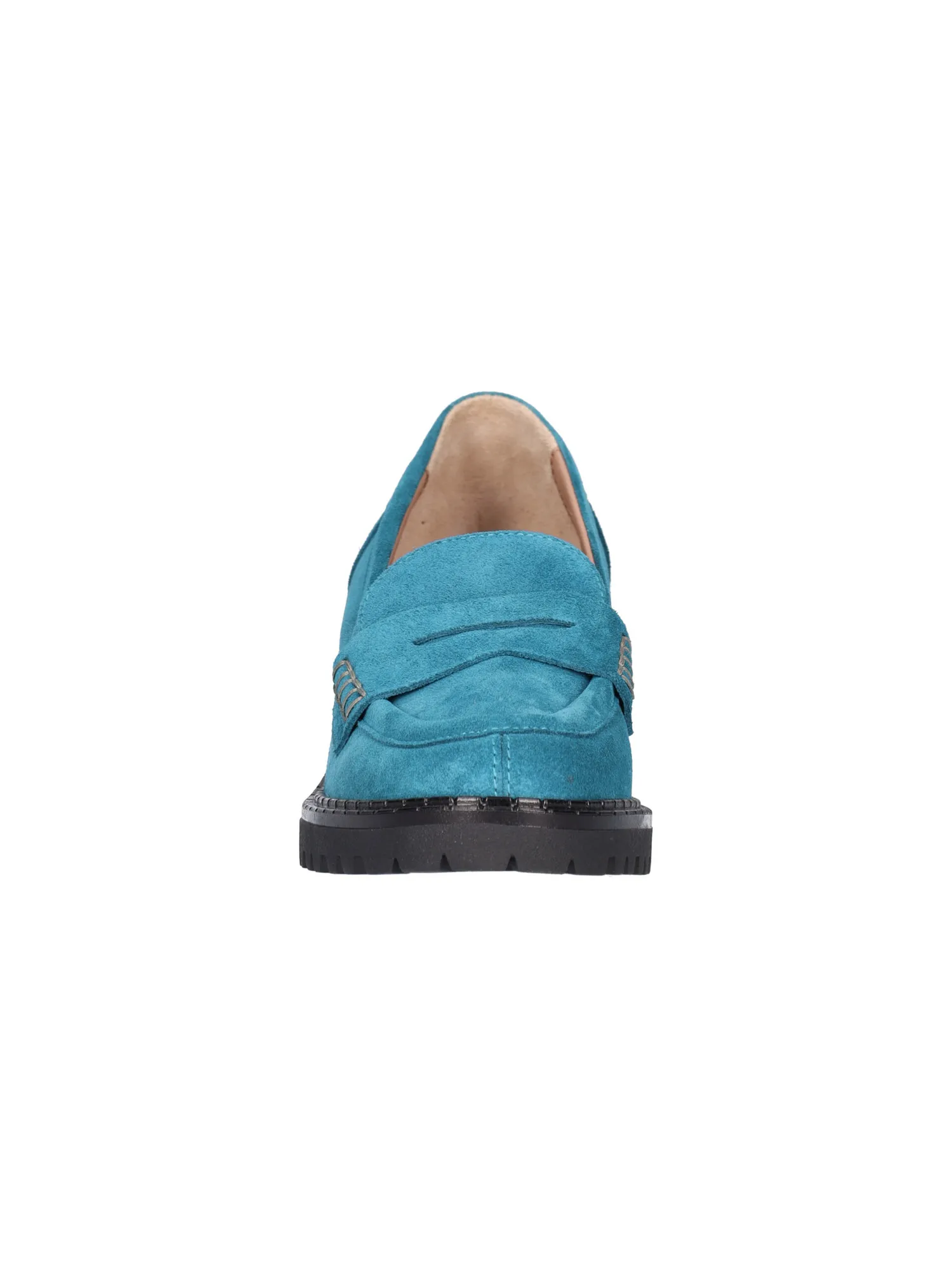 Mocassino tacco largo Confort da donna azzurro