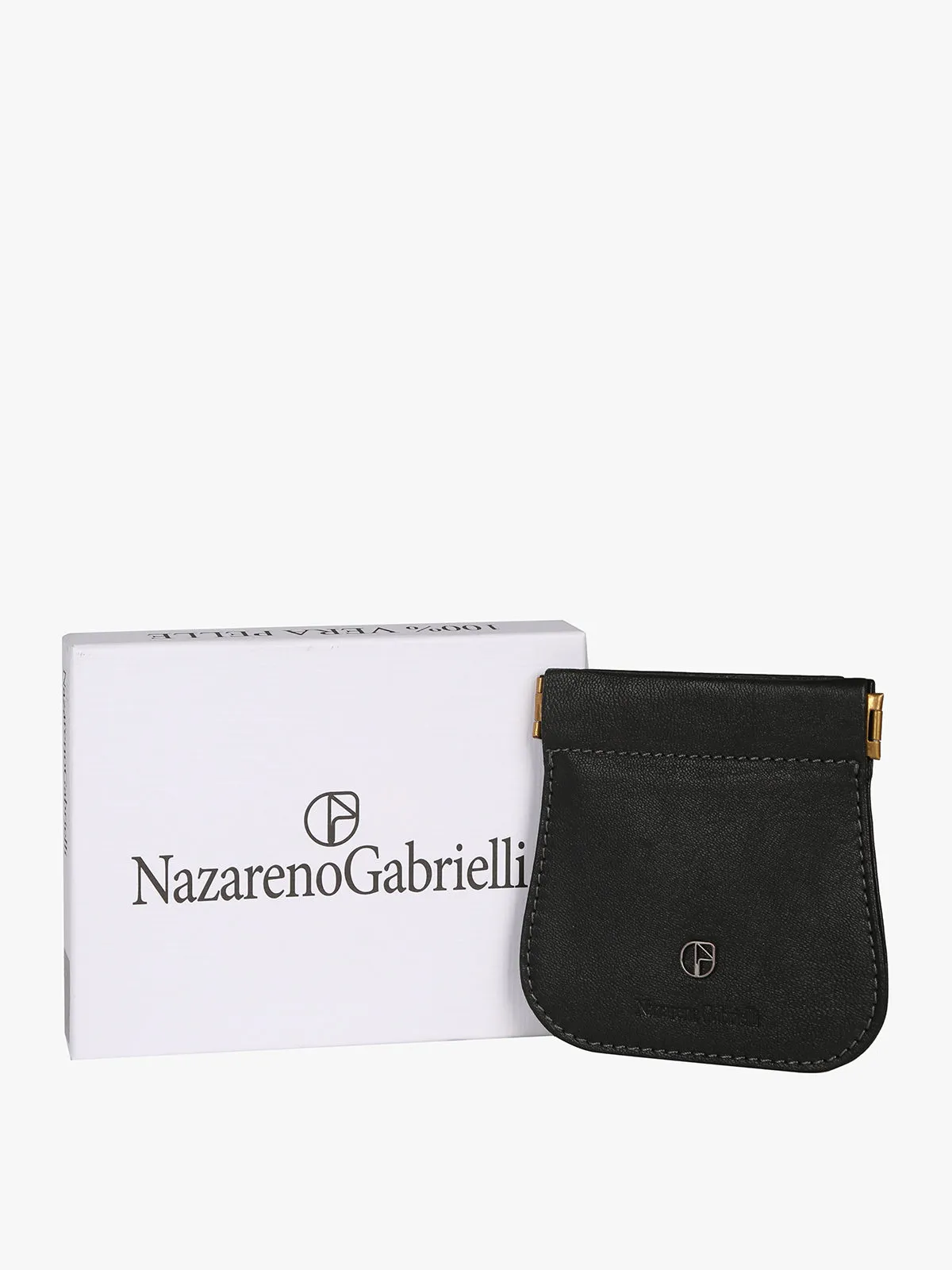 Nazareno Gabrielli Porte-monnaie à ressort en cuir