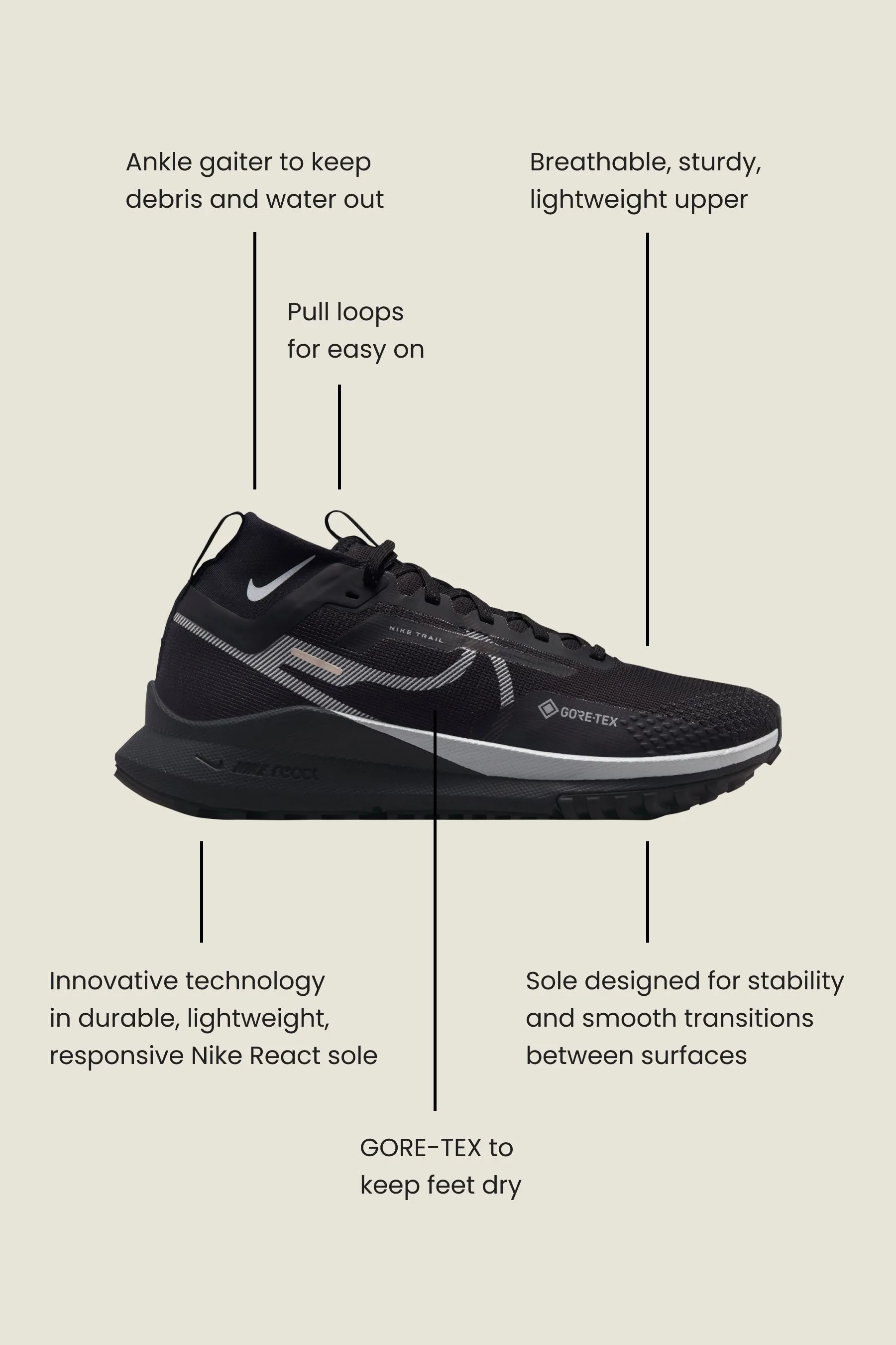 Nike - Pegasus Trail 4 - Scarpe da ginnastica impermeabili in GORE-TEX