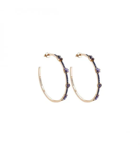 Orecchini donna gioielli Brosway Affinity in ottone pvd oro rosa zirconi e cristalli bff123