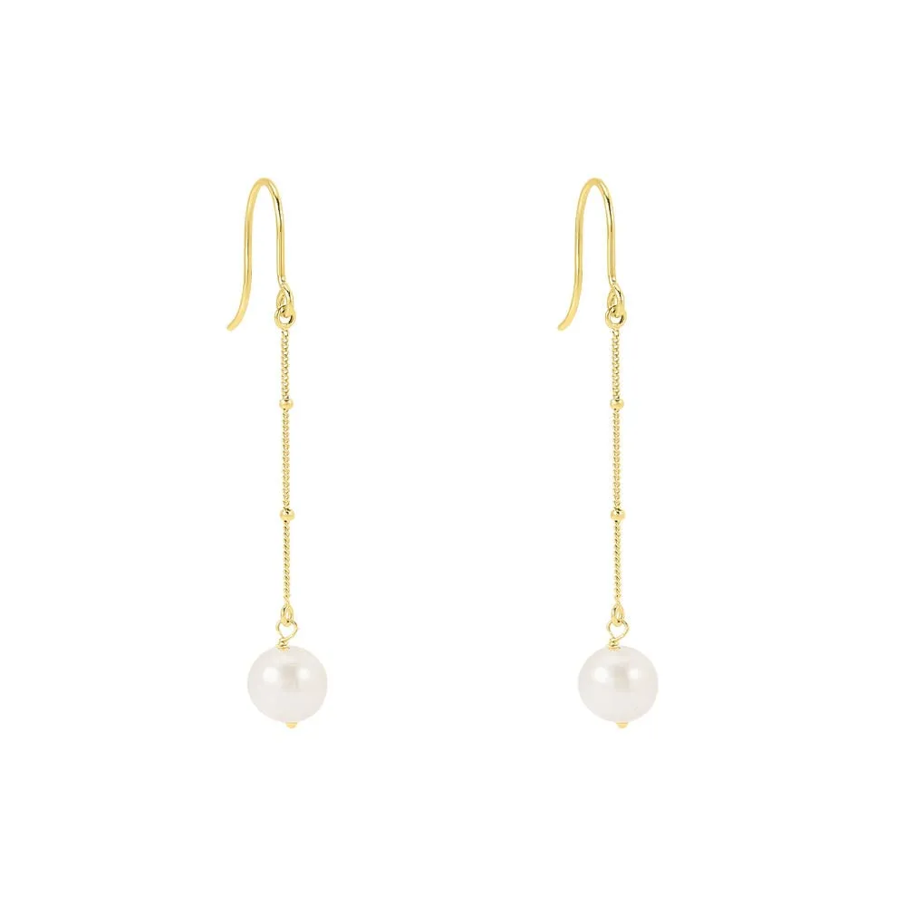 Orecchini Pendenti Gabrielle Oro Giallo 375/1000 Perla D'Acqua Dolce Bianco 1428231