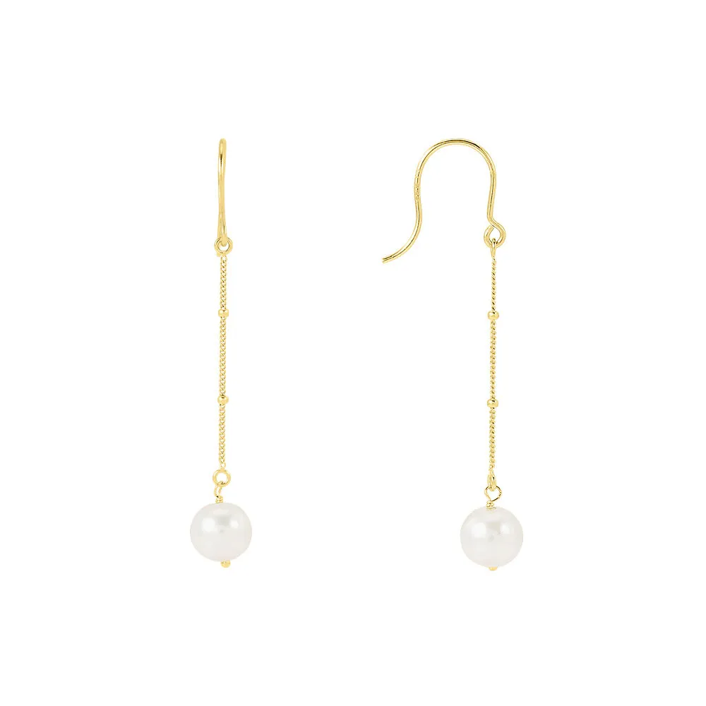 Orecchini Pendenti Gabrielle Oro Giallo 375/1000 Perla D'Acqua Dolce Bianco 1428231