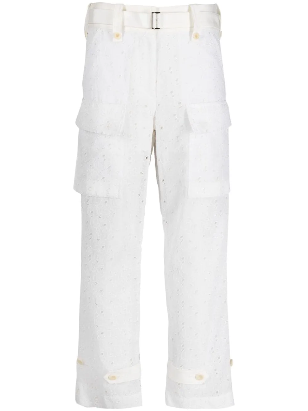 pantalone cargo in tessuto sangallo